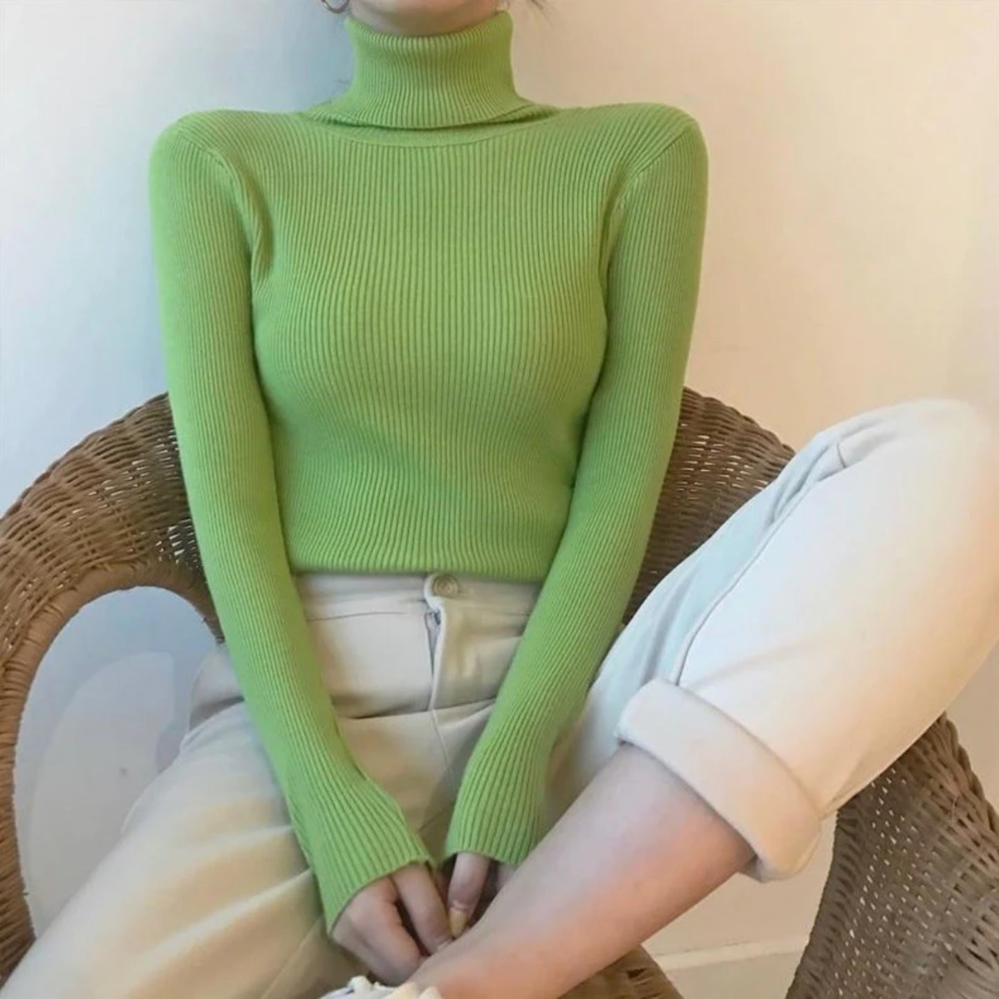 Daphnéa | Pull Col Roulé Pour Femme | Tricot Ribbé