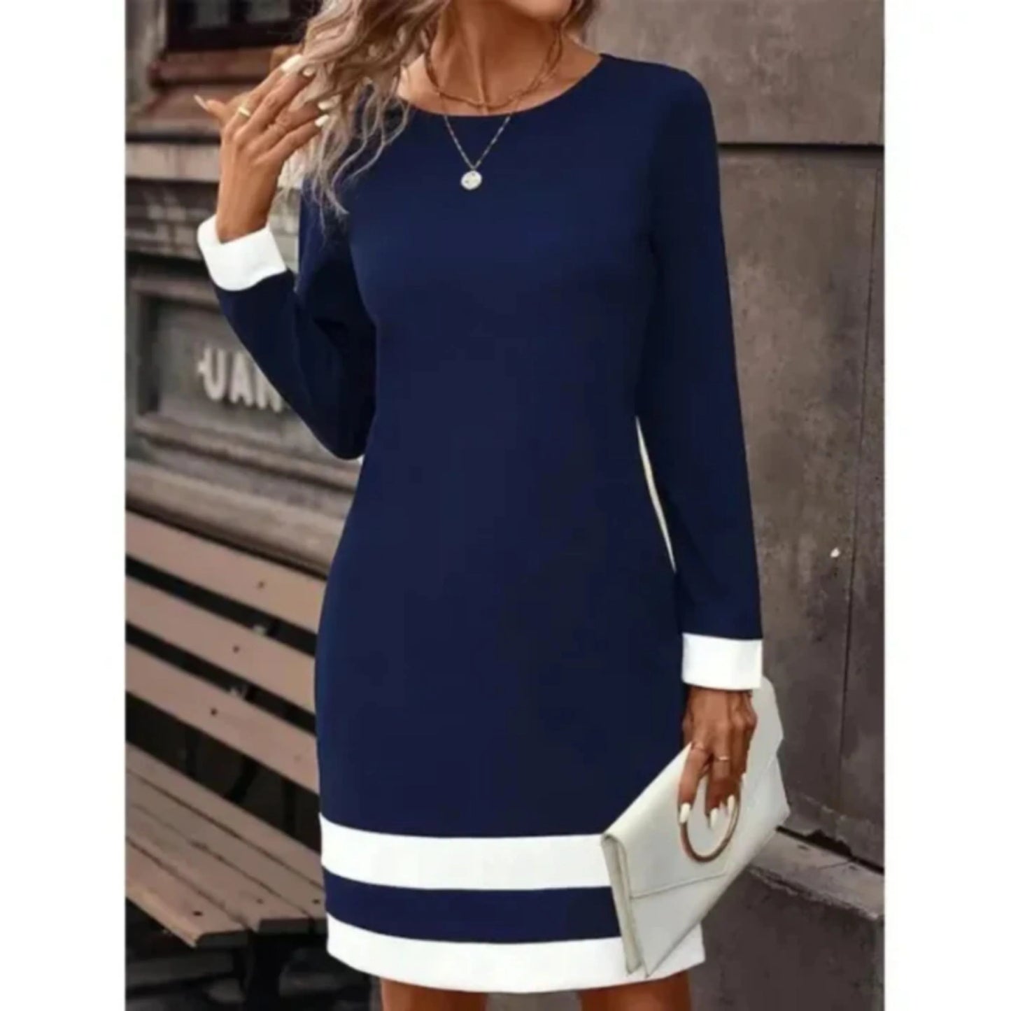 Femmes Robe Travail Décontractée | Manches Longues Mini