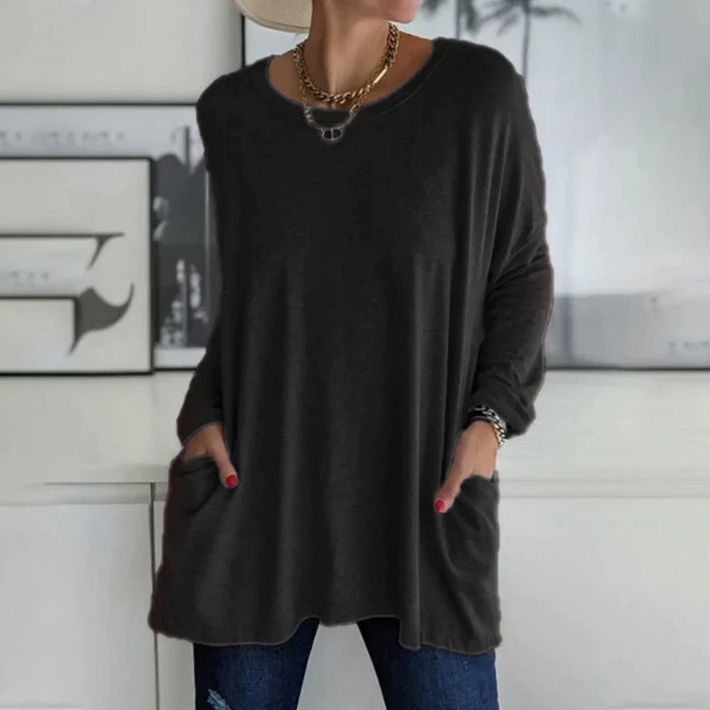 Rosamonde | Pull Oversize Pour Femme | Poches Pratiques