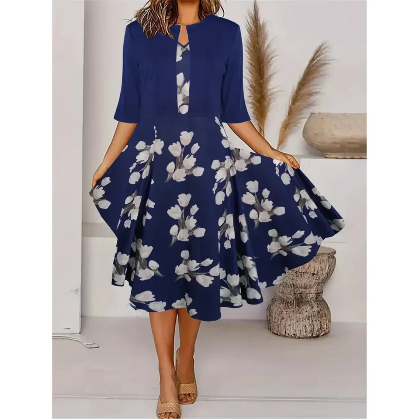 Karinne | Femme Robe Blazer | Élégance Structurée Florale