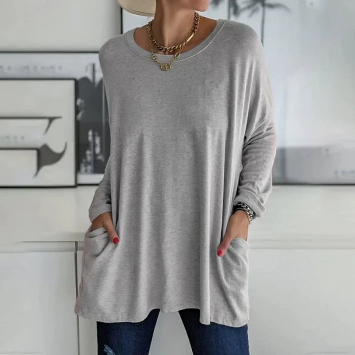 Rosamonde | Pull Oversize Pour Femme | Poches Pratiques