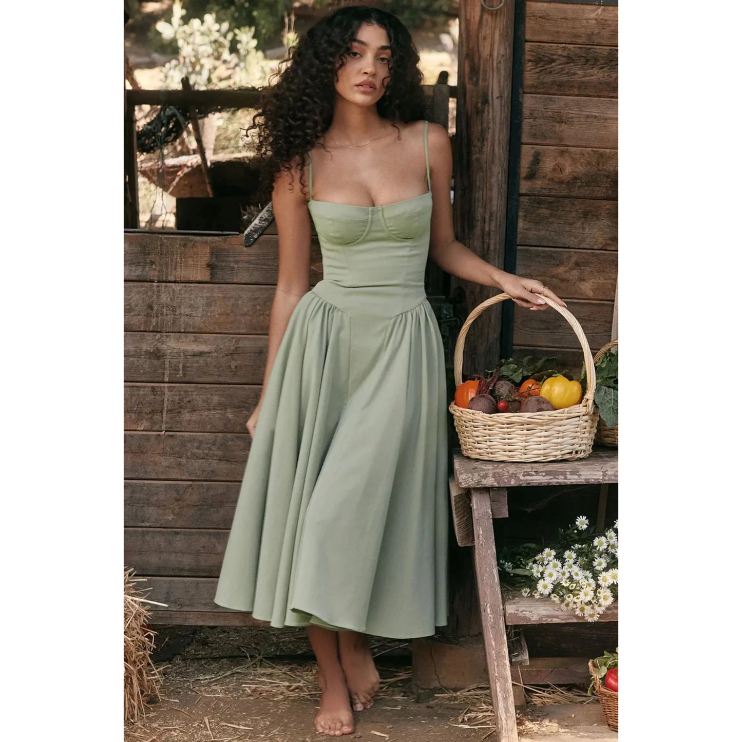 Femmes Robe Midi | Sans Manches