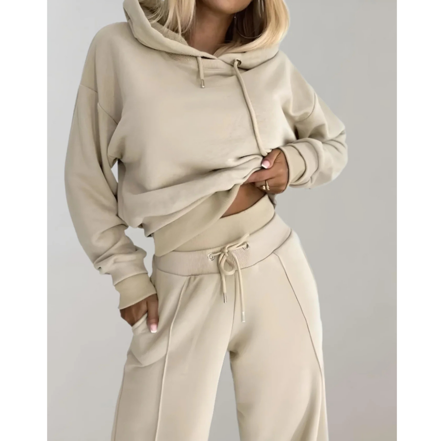 Soledad | Femme Ensemble 2 Pièces | Hoodie Bicolore & Pantalon Fluide