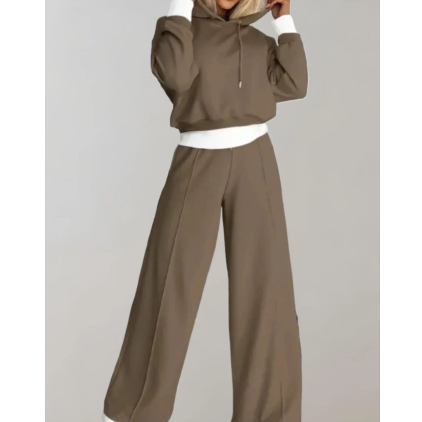 Soledad | Femme Ensemble 2 Pièces | Hoodie Bicolore & Pantalon Fluide