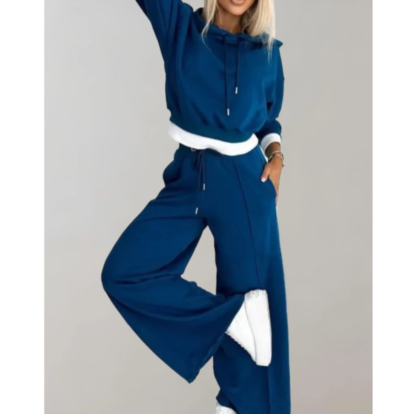 Soledad | Femme Ensemble 2 Pièces | Hoodie Bicolore & Pantalon Fluide