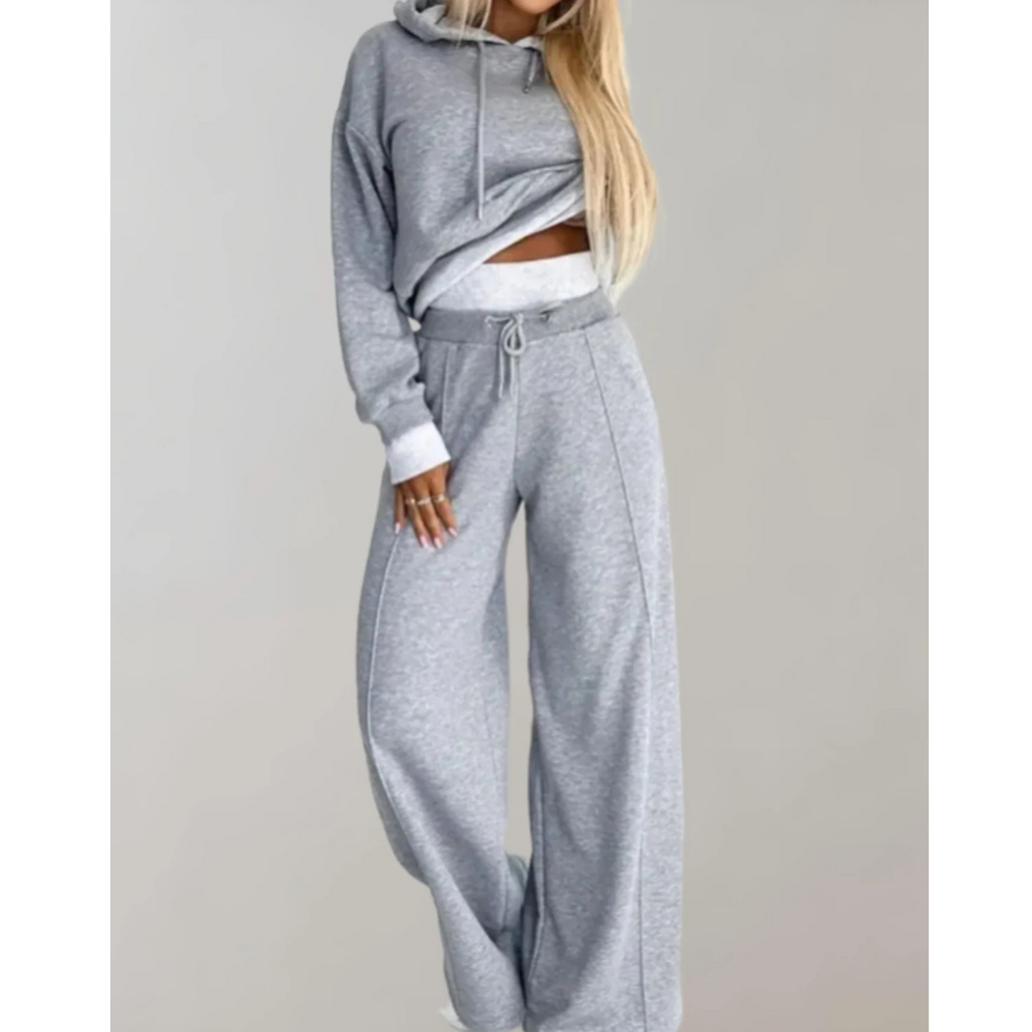 Soledad | Femme Ensemble 2 Pièces | Hoodie Bicolore & Pantalon Fluide