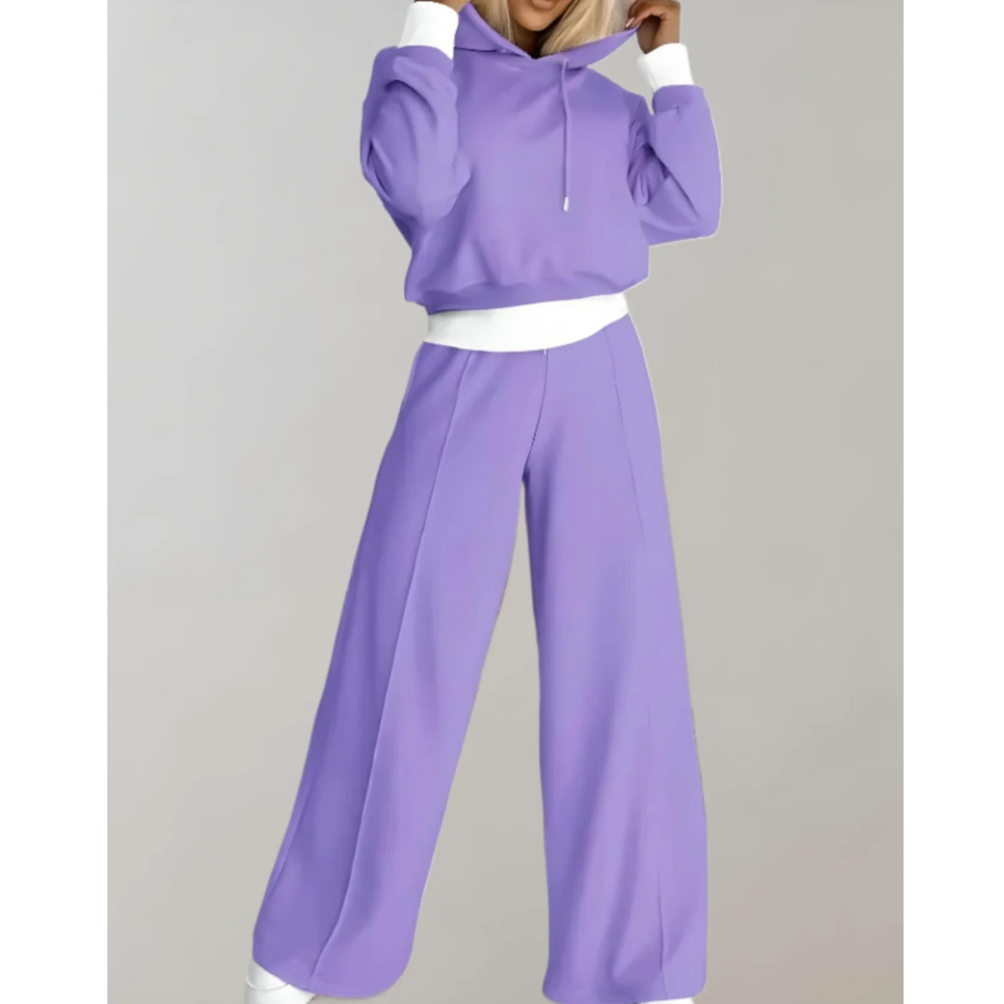 Soledad | Femme Ensemble 2 Pièces | Hoodie Bicolore & Pantalon Fluide