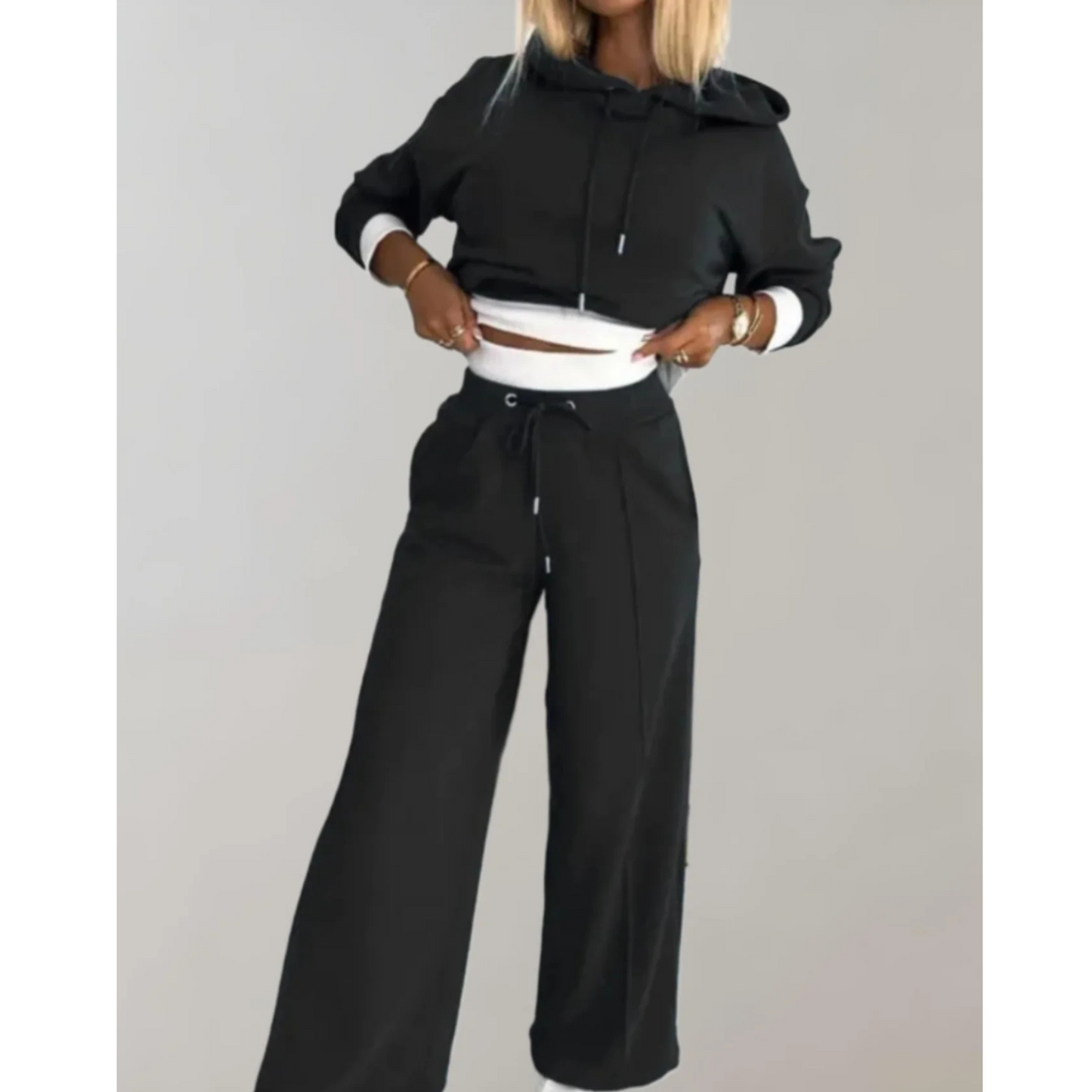 Soledad | Femme Ensemble 2 Pièces | Hoodie Bicolore & Pantalon Fluide