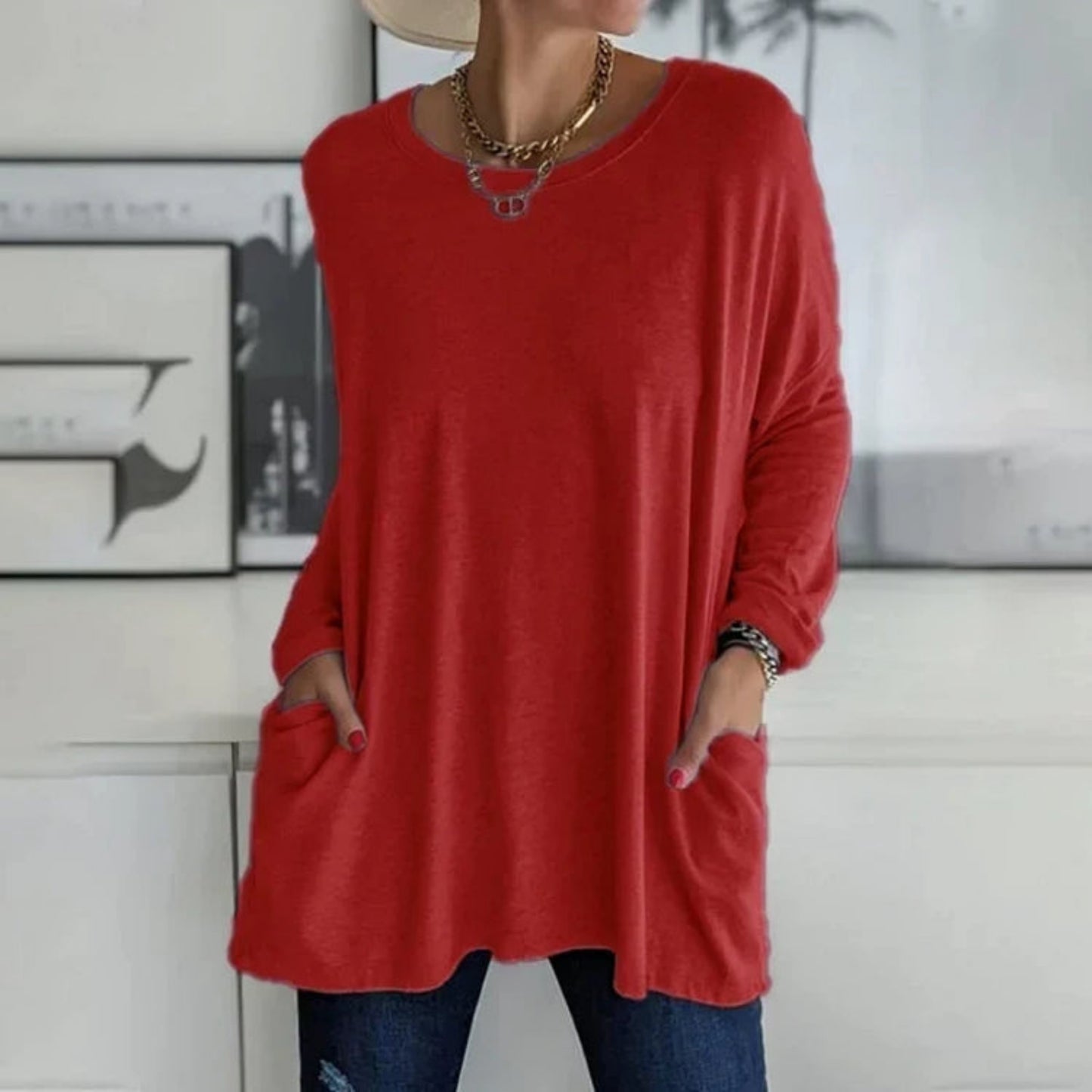 Rosamonde | Pull Oversize Pour Femme | Poches Pratiques