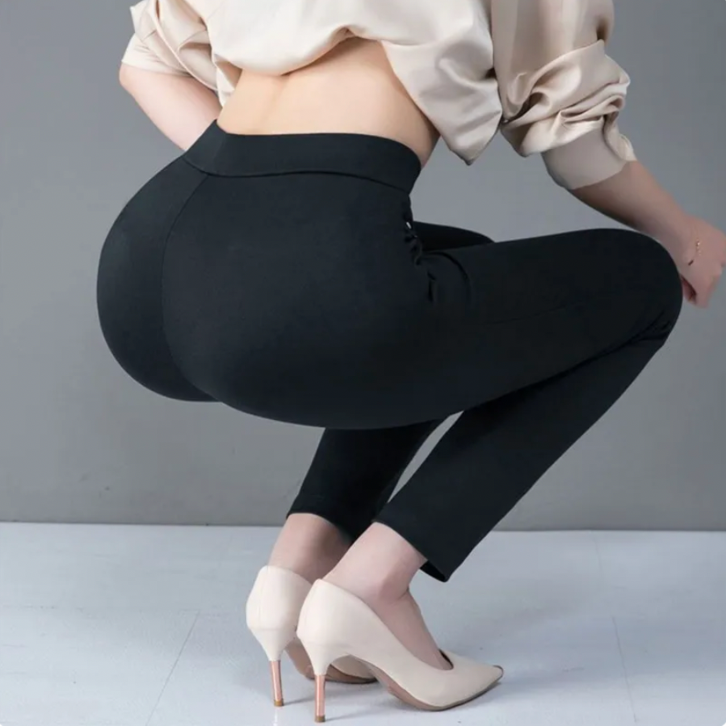 Suzon | Femme Pantalon Taille Haute | Coupe Droite & Taille Élastique