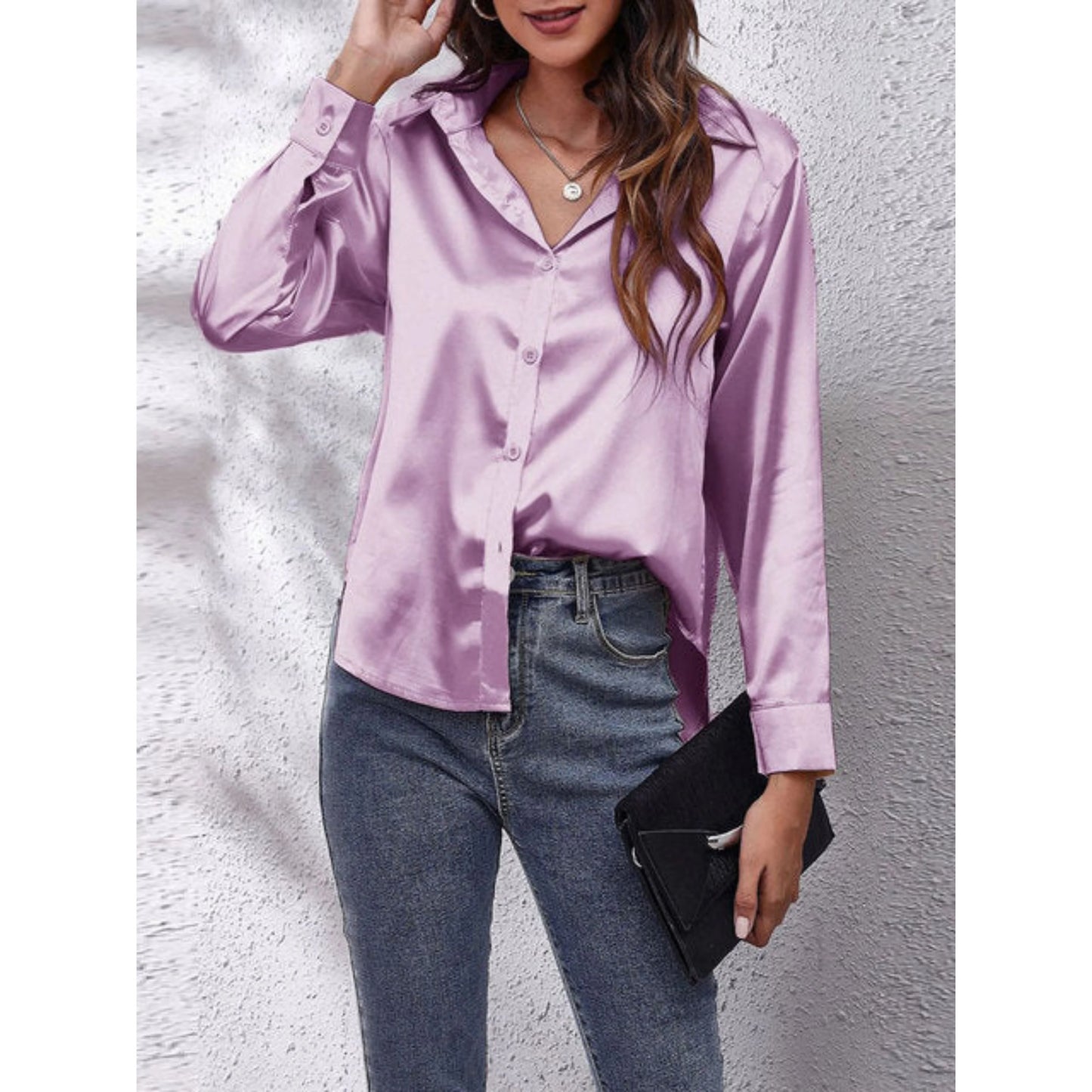 Femmes Chemise Manches Longues | Tissu Soie