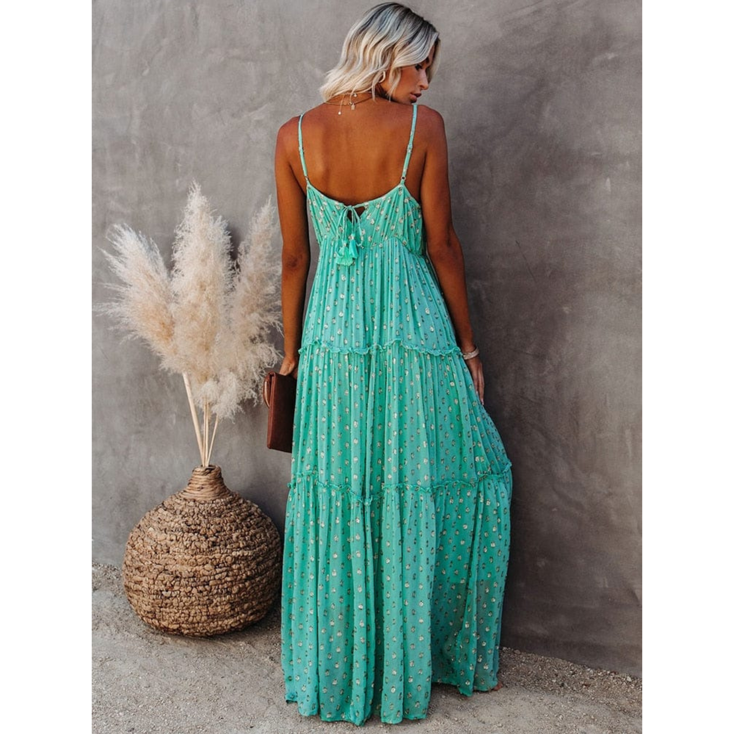 Femmes Robe Maxi Ibiza | V-Neck et Motif Estival