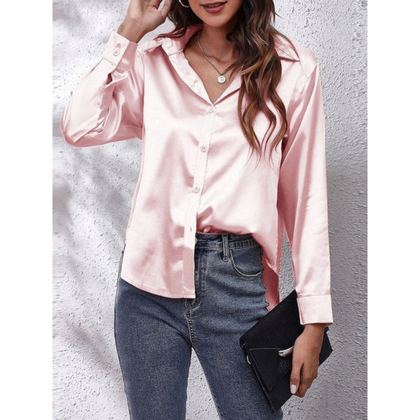 Femmes Chemise Manches Longues | Tissu Soie
