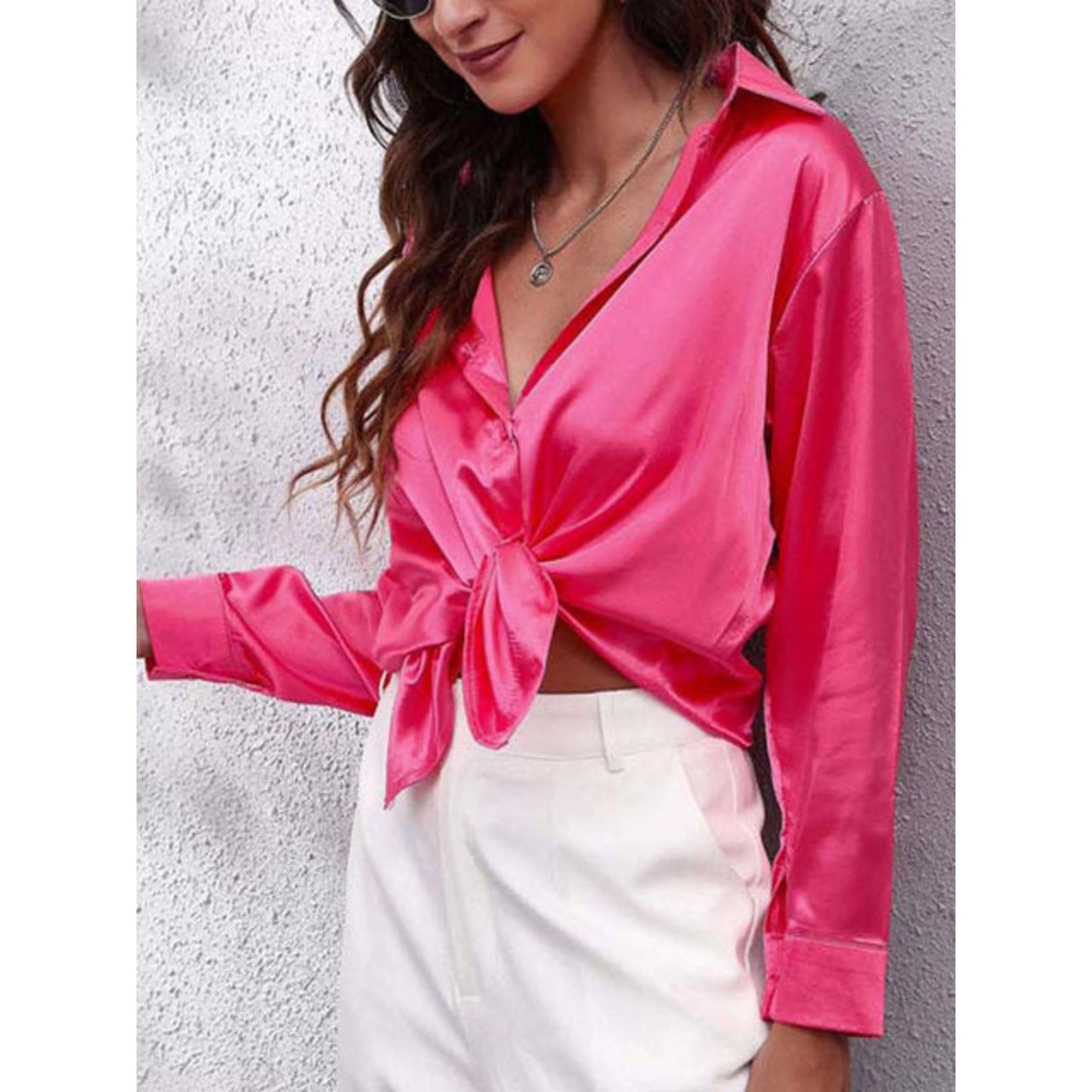 Femmes Chemise Manches Longues | Tissu Soie