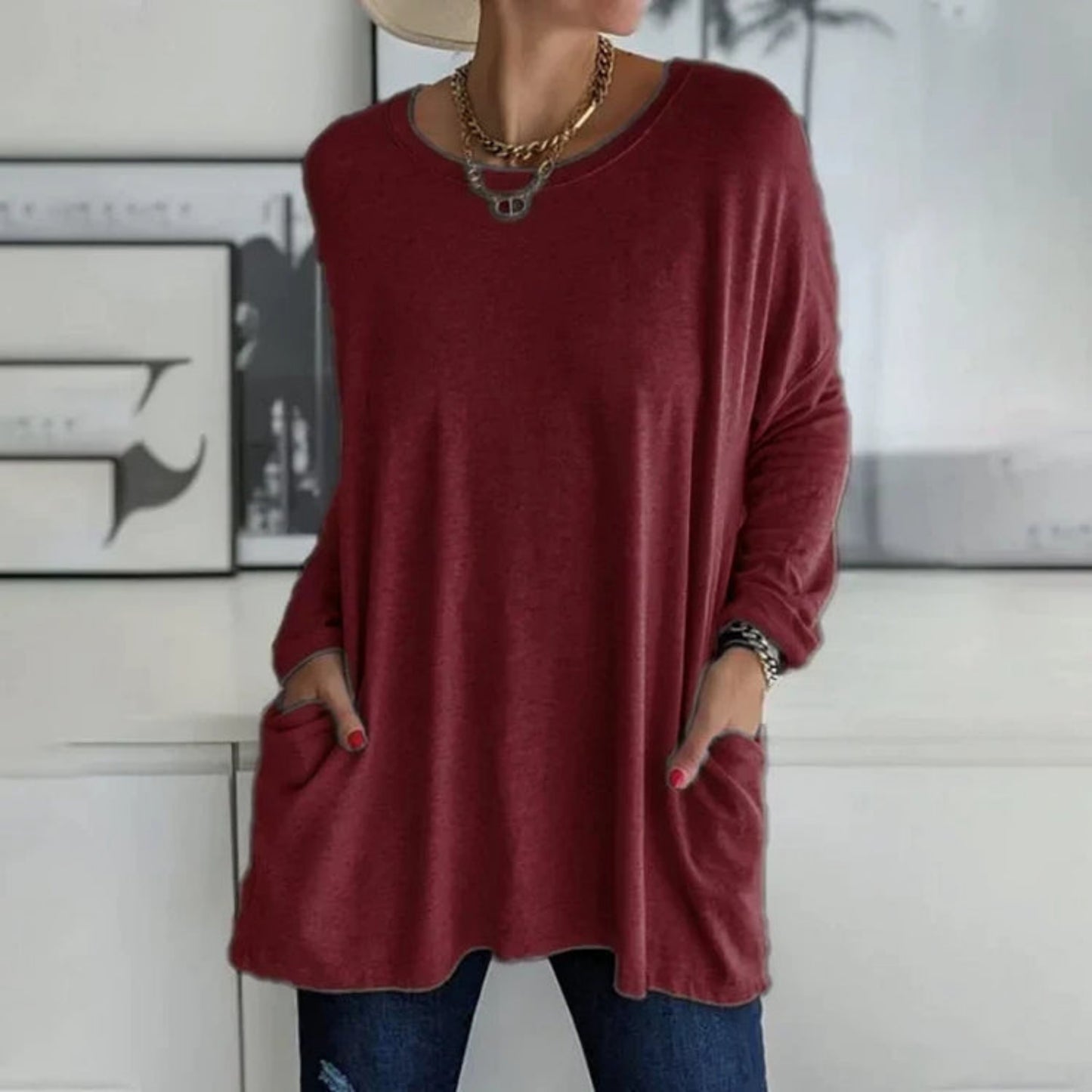 Rosamonde | Pull Oversize Pour Femme | Poches Pratiques