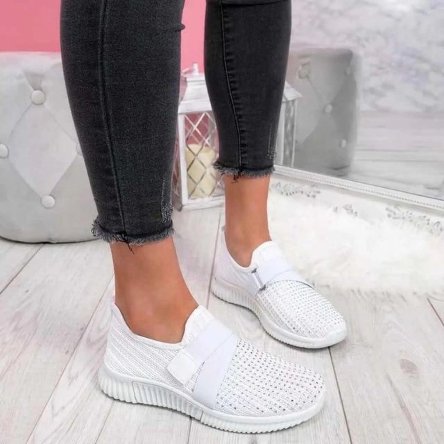 Femmes Sneakers Slip-On | Fermeture Velcro