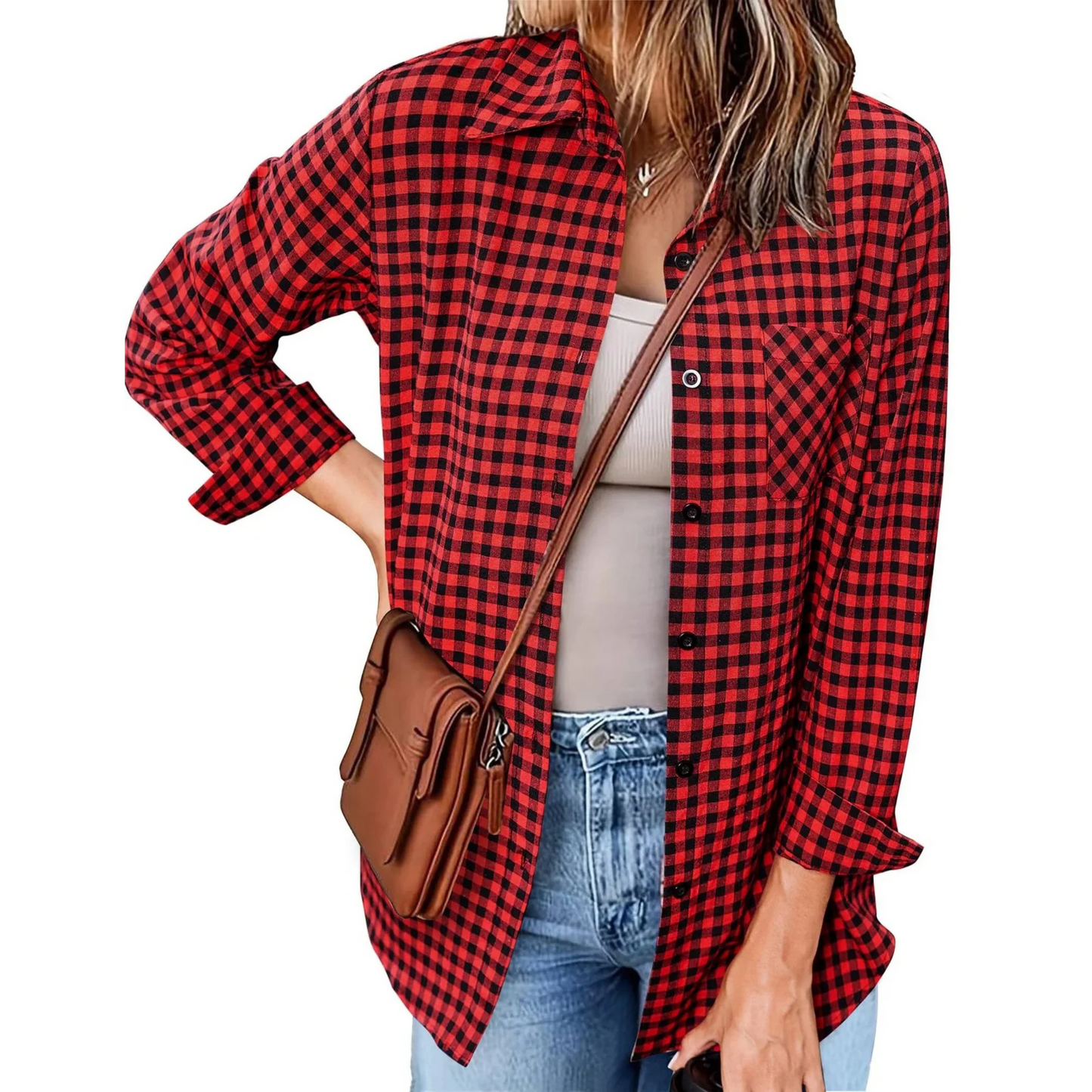 Naline | Femme Chemise Casual | Motif Carreaux et Confort
