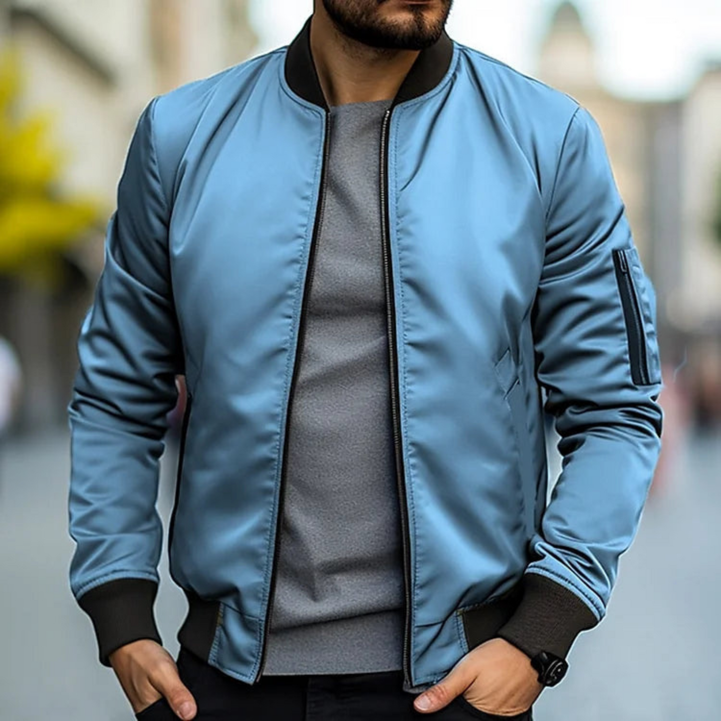 Thierry | Veste Homme Bomber | Style Urbain avec Col Montant