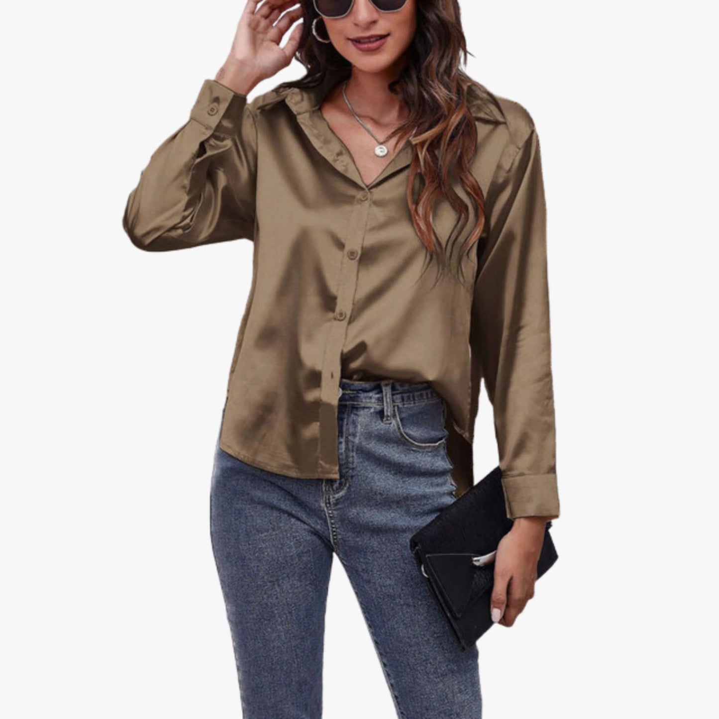 Femmes Chemise Manches Longues | Tissu Soie