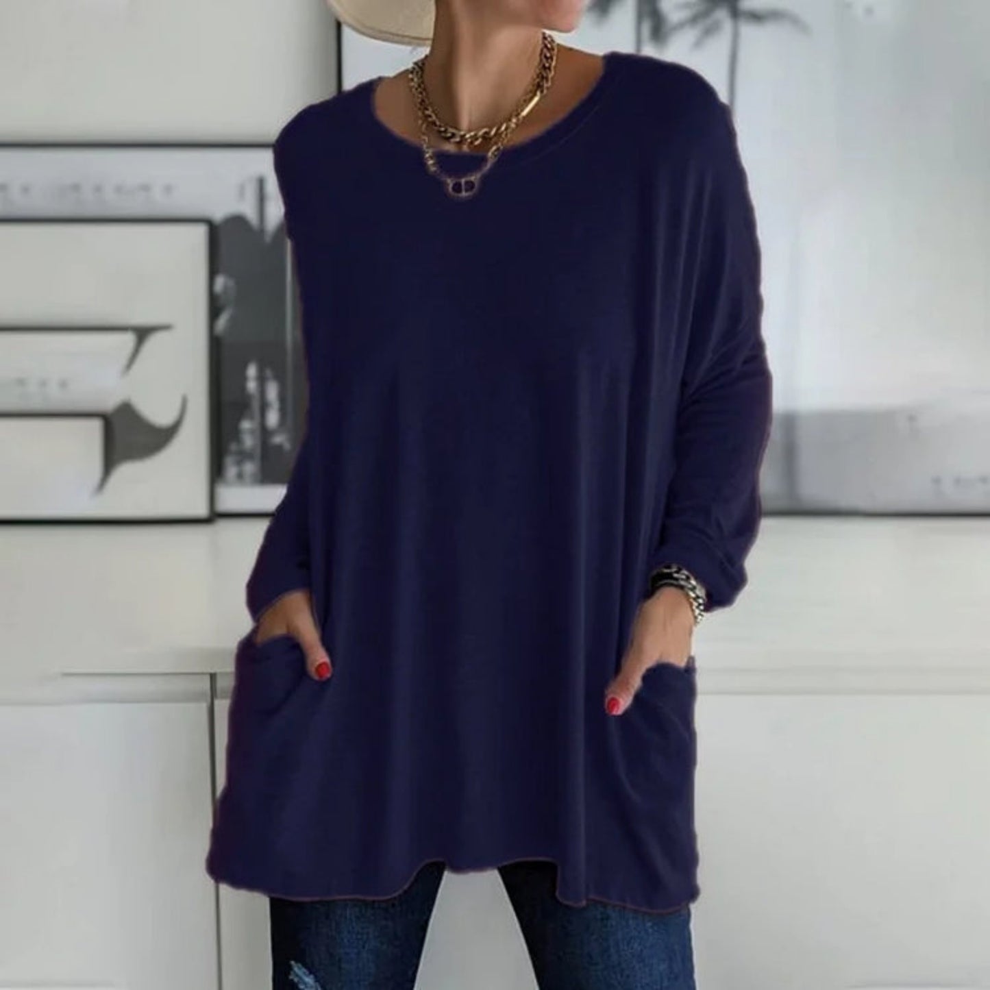 Rosamonde | Pull Oversize Pour Femme | Poches Pratiques