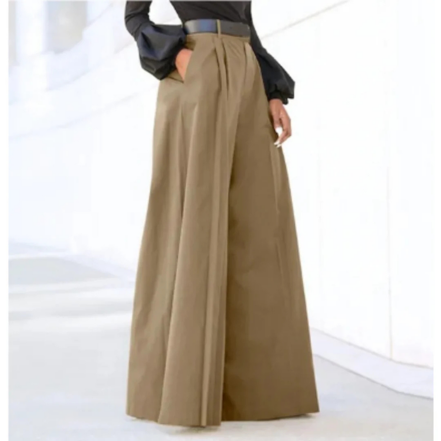 Femmes Pantalon Large | Couleur Unie