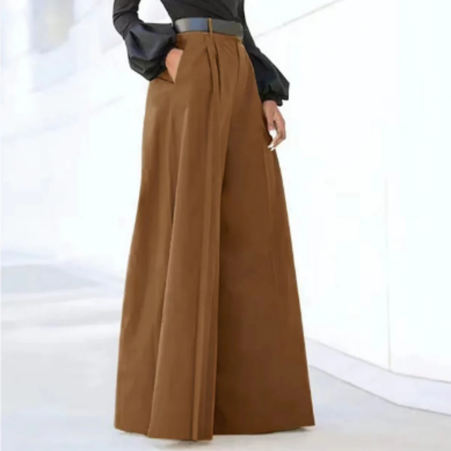 Femmes Pantalon Large | Couleur Unie
