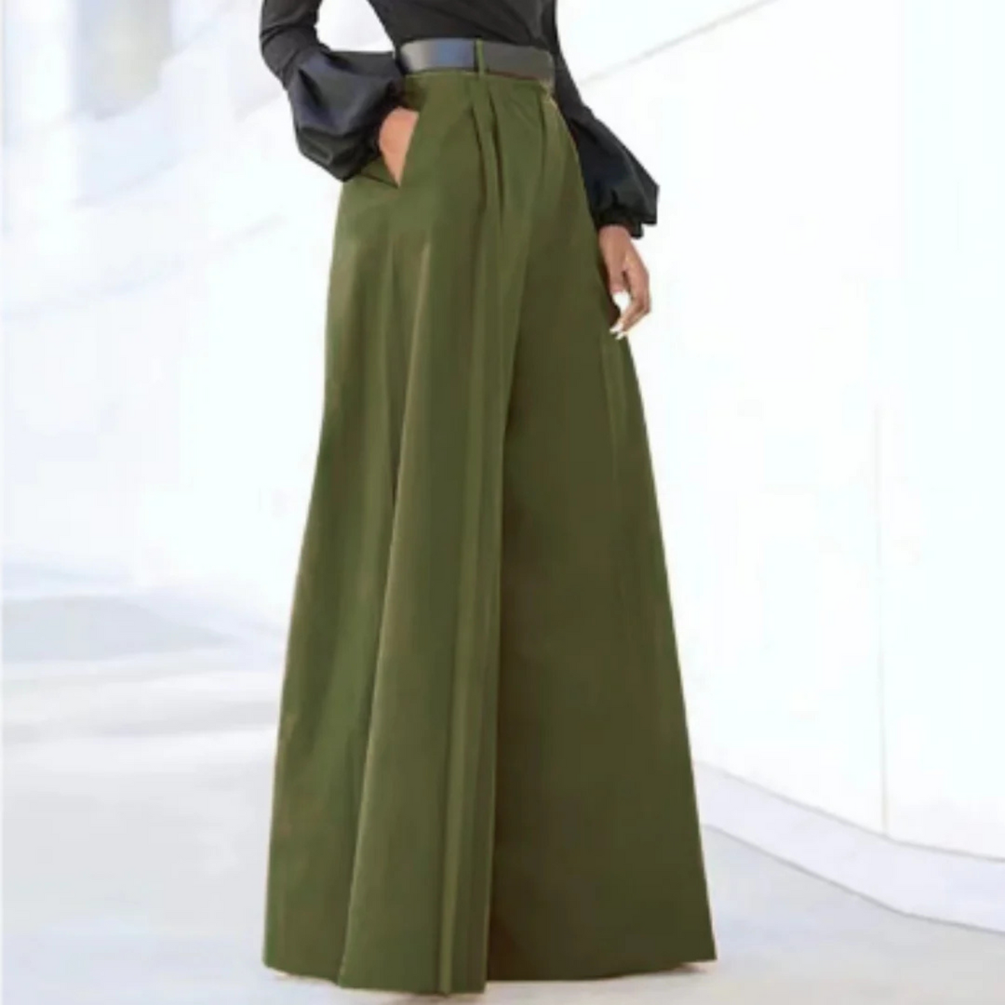 Femmes Pantalon Large | Couleur Unie