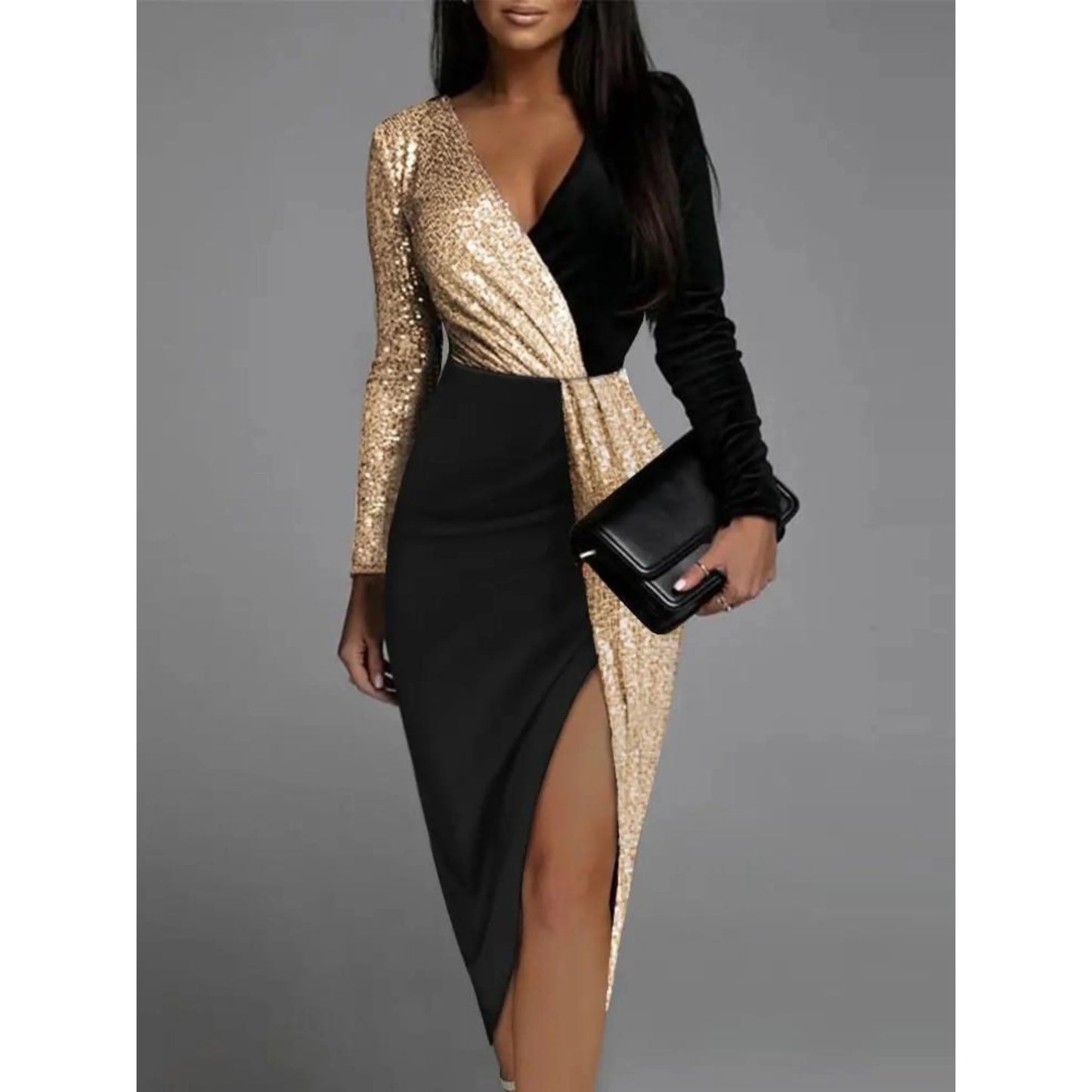 Femmes Robe à Sequins | Coupe Midi