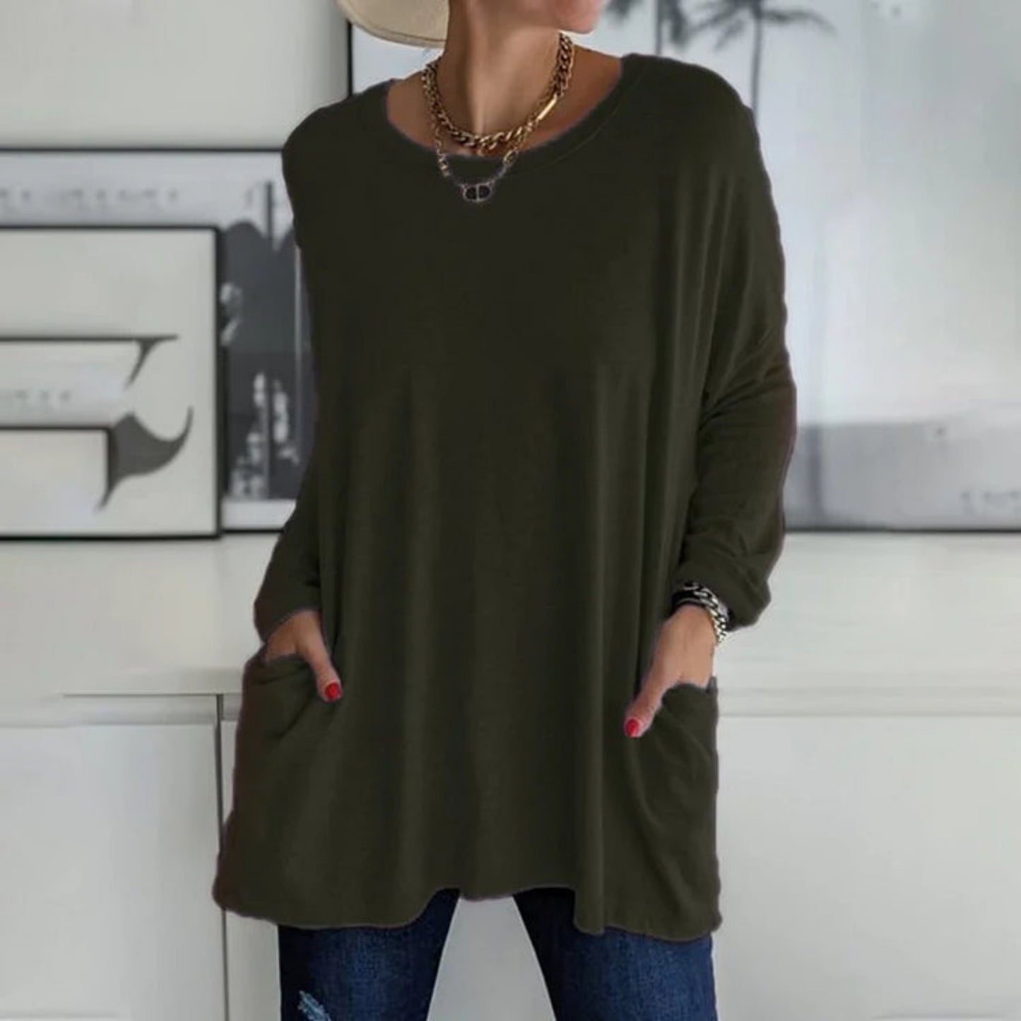 Rosamonde | Pull Oversize Pour Femme | Poches Pratiques