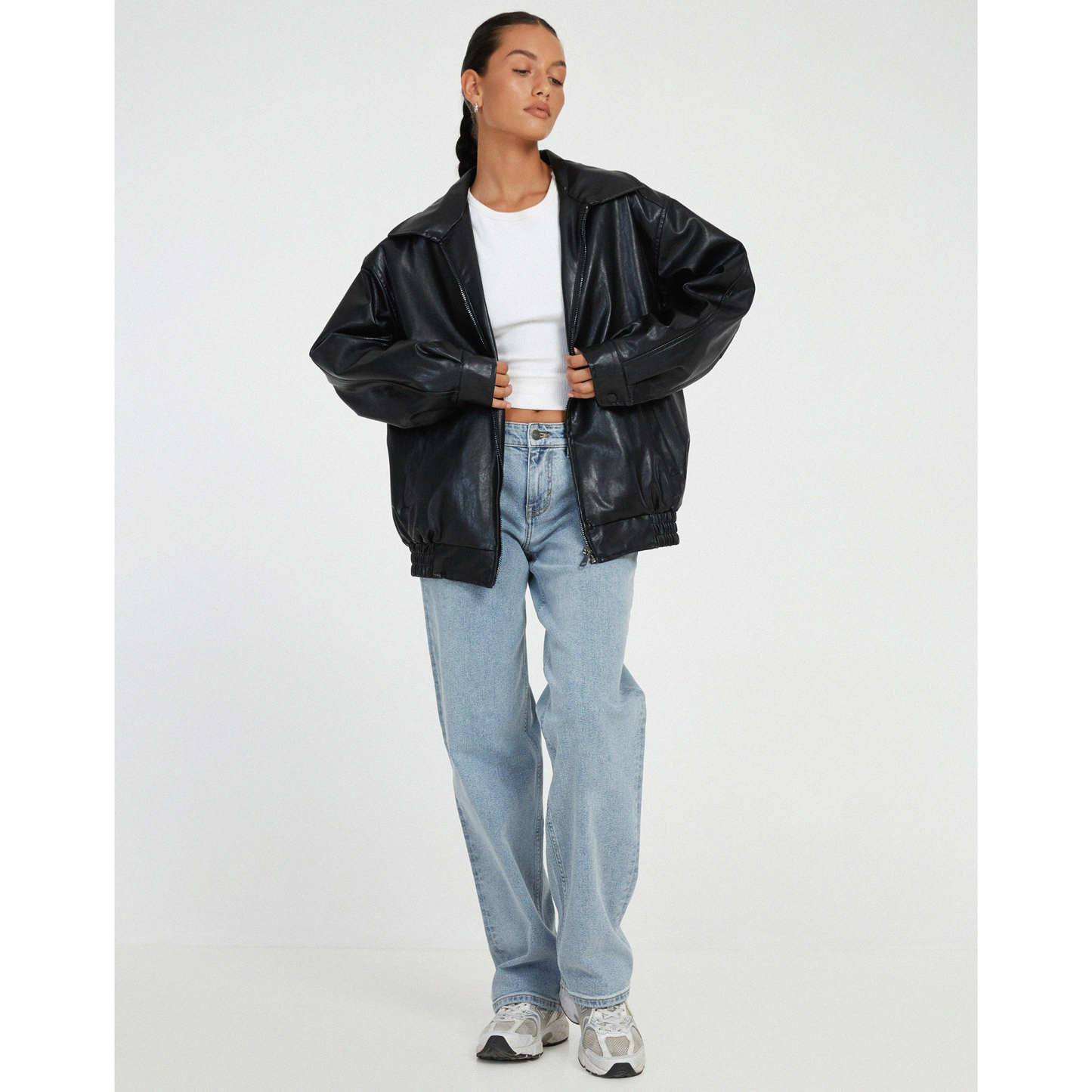 Tifaine | Veste Femme | Simili Cuir Coupe Oversize