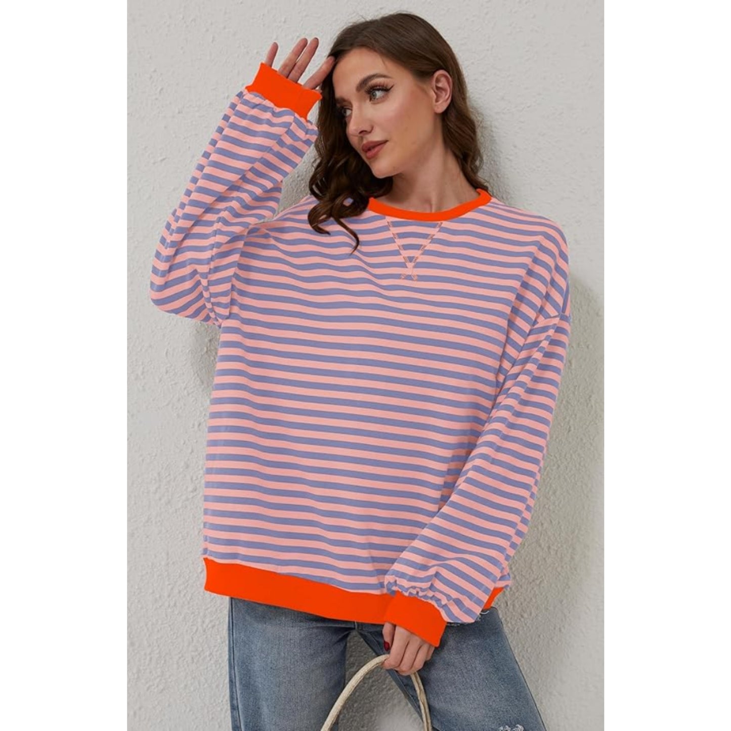Olivie | Sweat À Rayures Pour Femme | Coupe Oversize