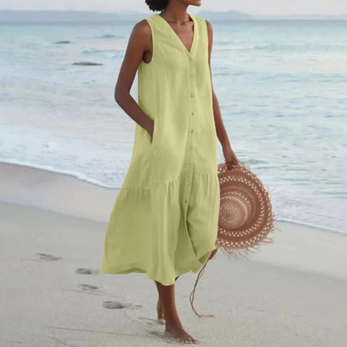 Femmes Robe Premium | Col V