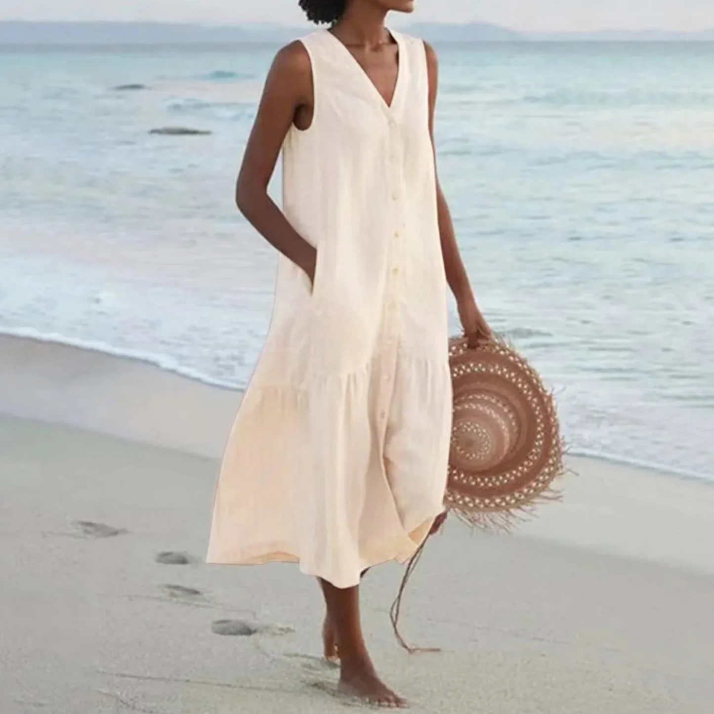 Femmes Robe Premium | Col V