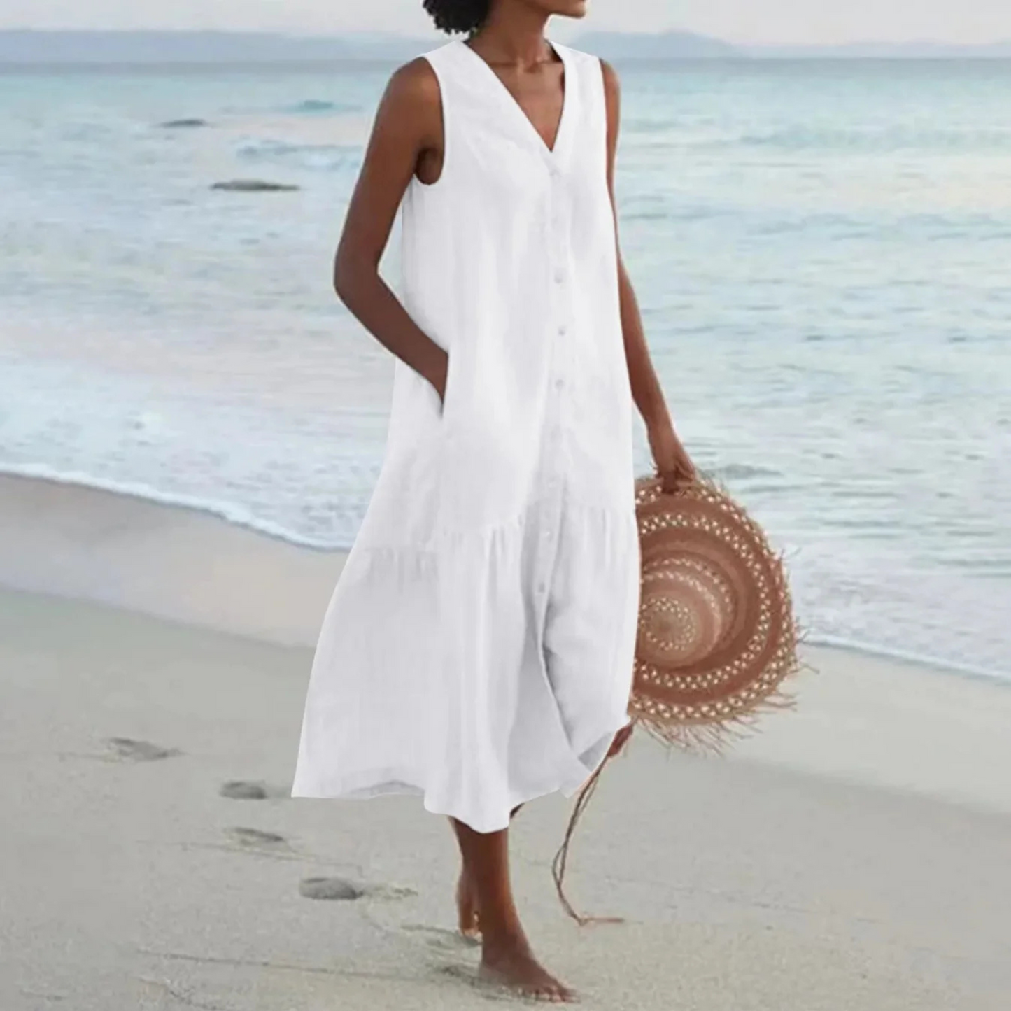 Femmes Robe Premium | Col V