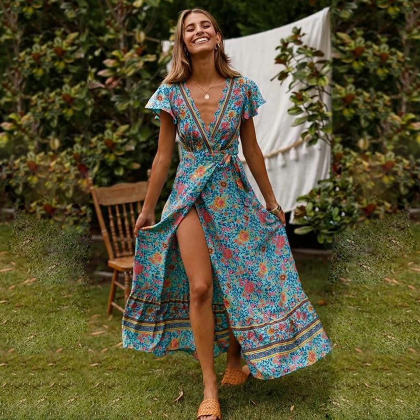 Femmes Robe Maxi | Fente Haute Moderne