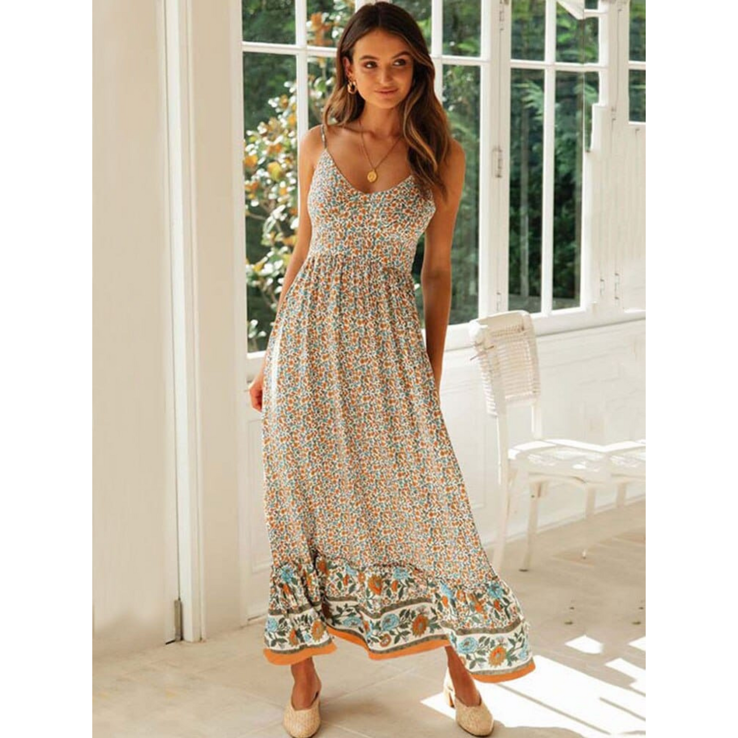 Femmes Robe | V-Neck Moderne