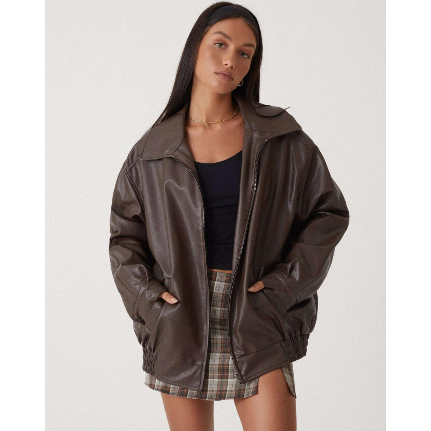 Tifaine | Veste Femme | Simili Cuir Coupe Oversize