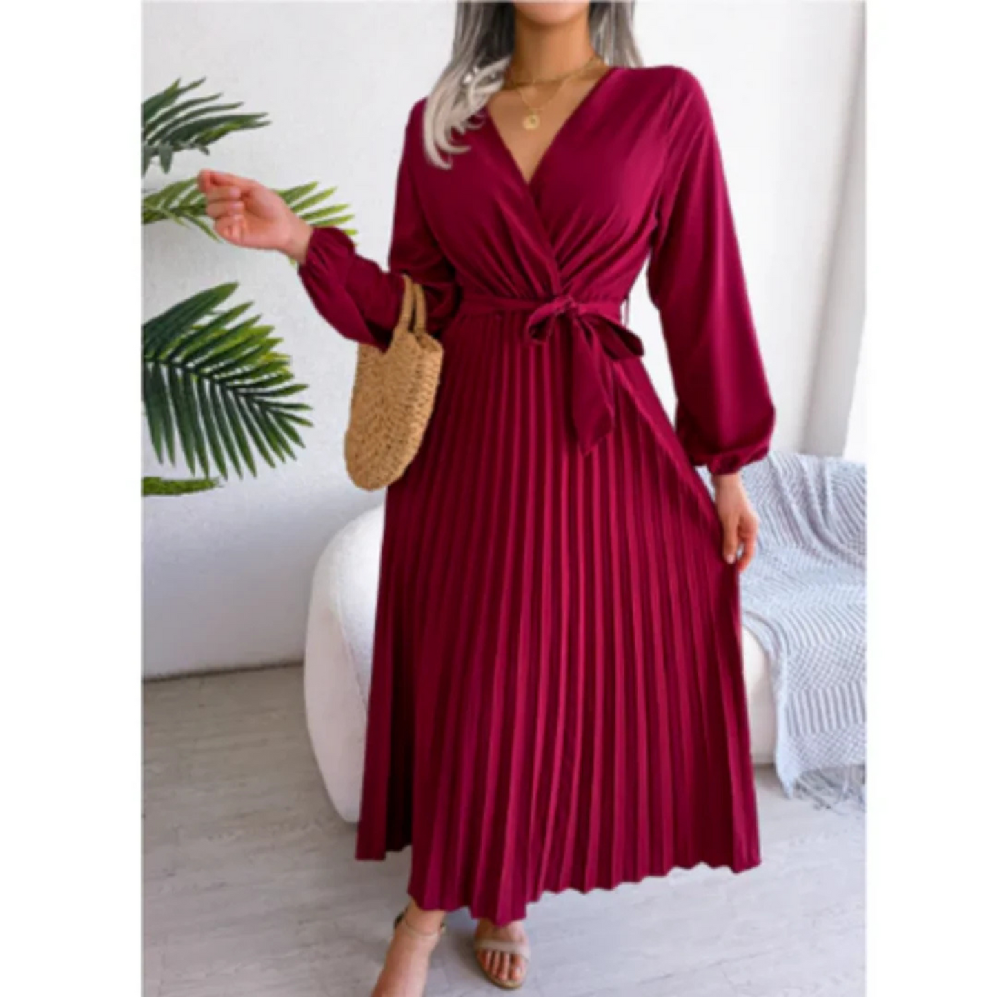 Laurianne | Femme Robe Midi | Coupe Portefeuille Fluide