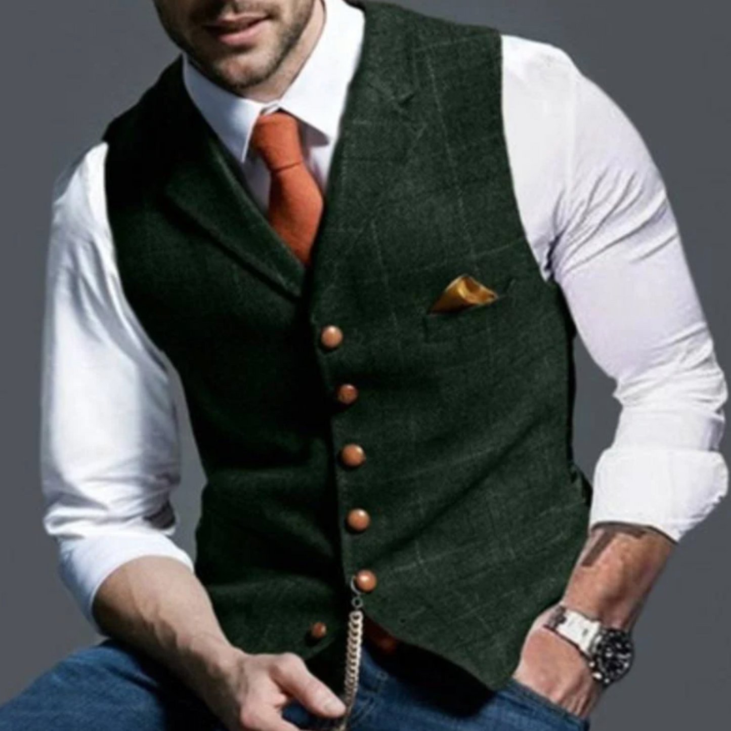 Alain | Gilet Homme | Coupe Slim avec Boutonnage et Poches