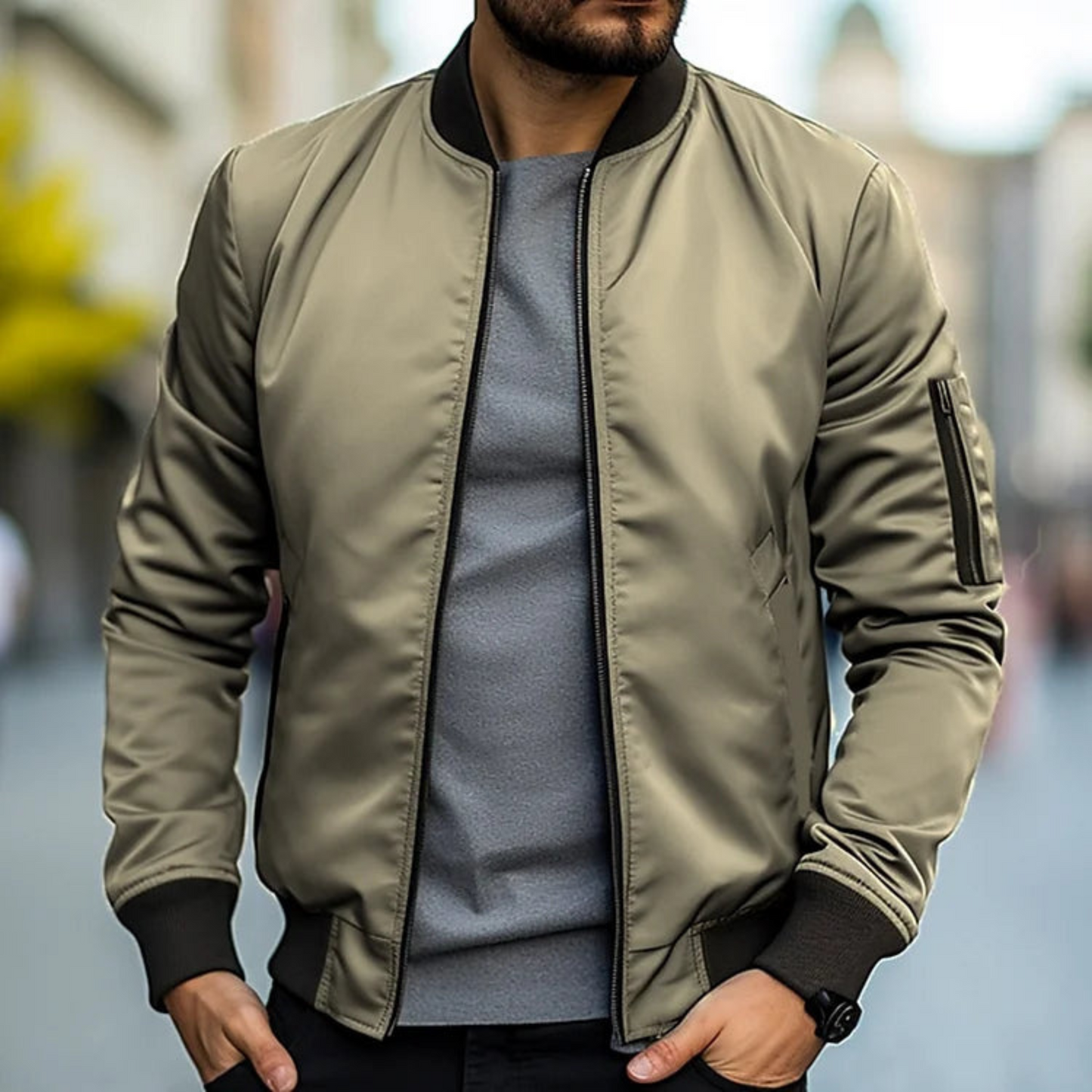 Thierry | Veste Homme Bomber | Style Urbain avec Col Montant