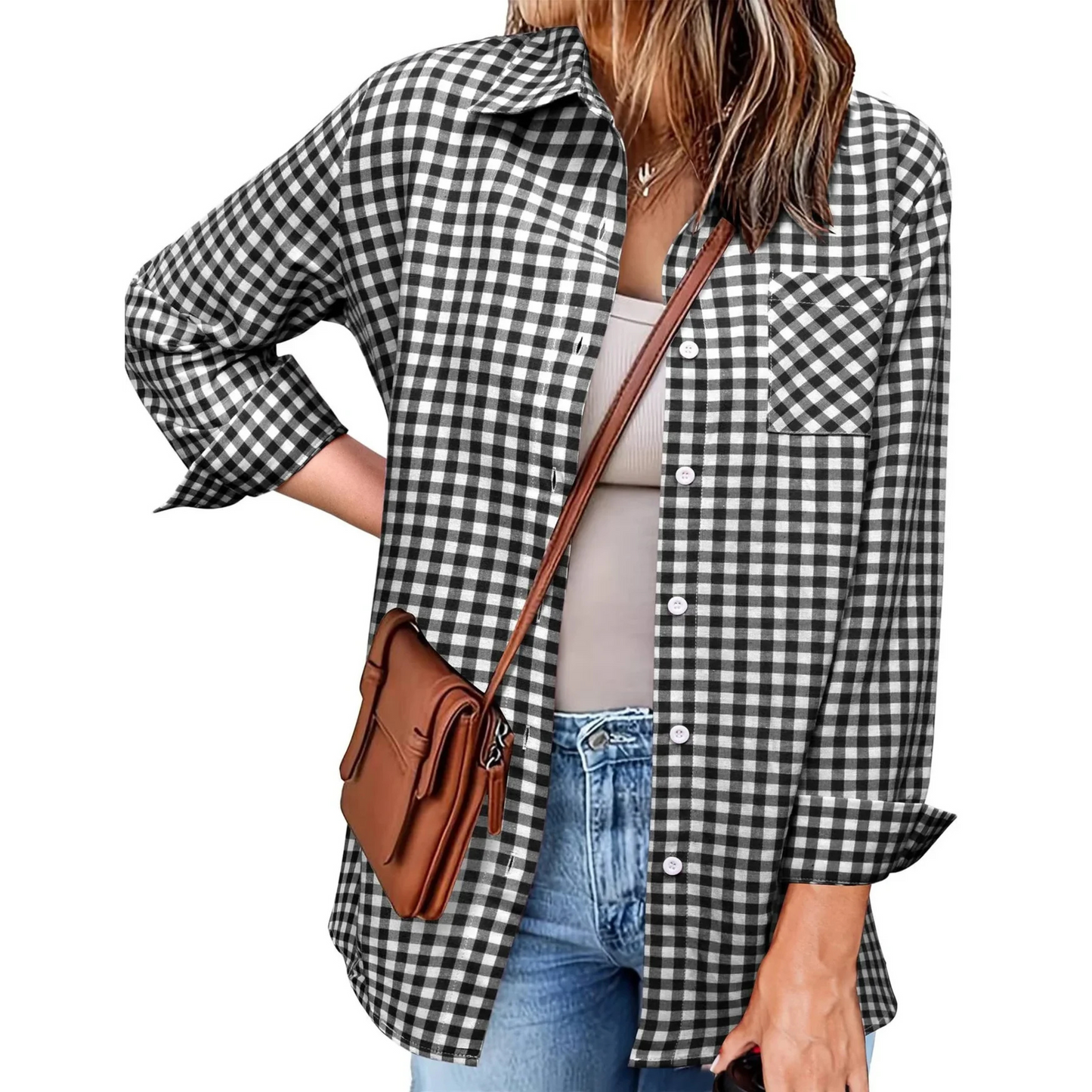 Naline | Femme Chemise Casual | Motif Carreaux et Confort