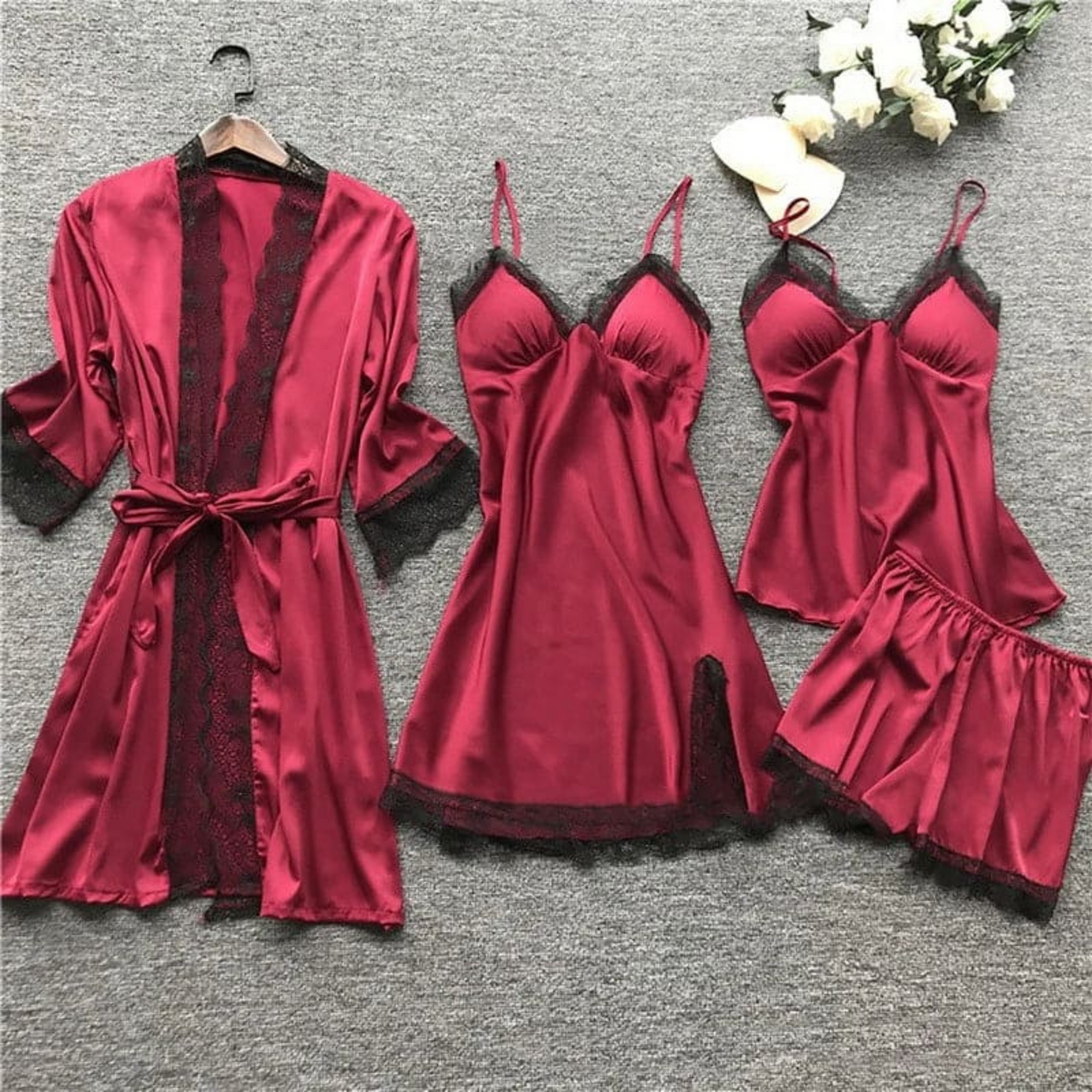 Anaïg | Femme Pyjama Satin | Doux et Respirant pour des Nuits Confortables