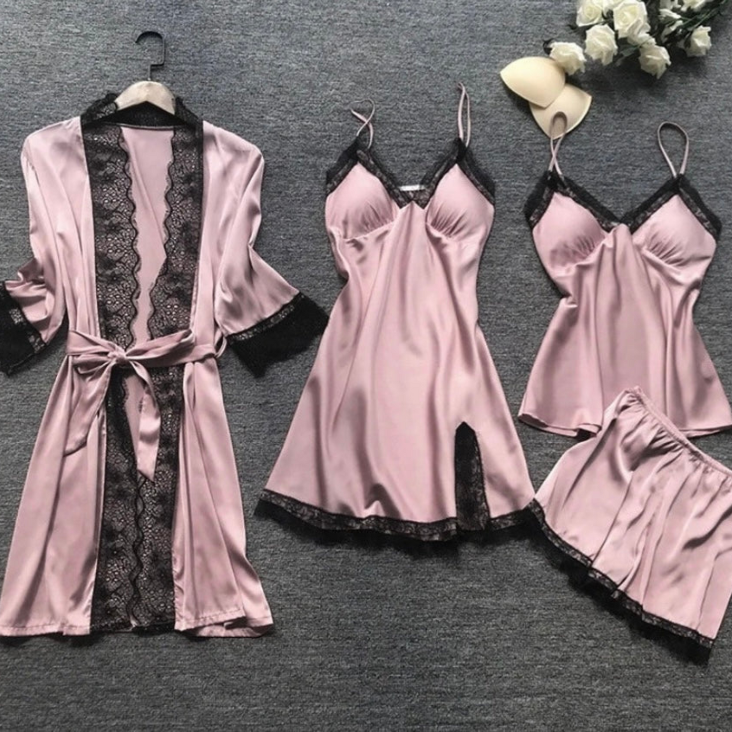 Anaïg | Femme Pyjama Satin | Doux et Respirant pour des Nuits Confortables