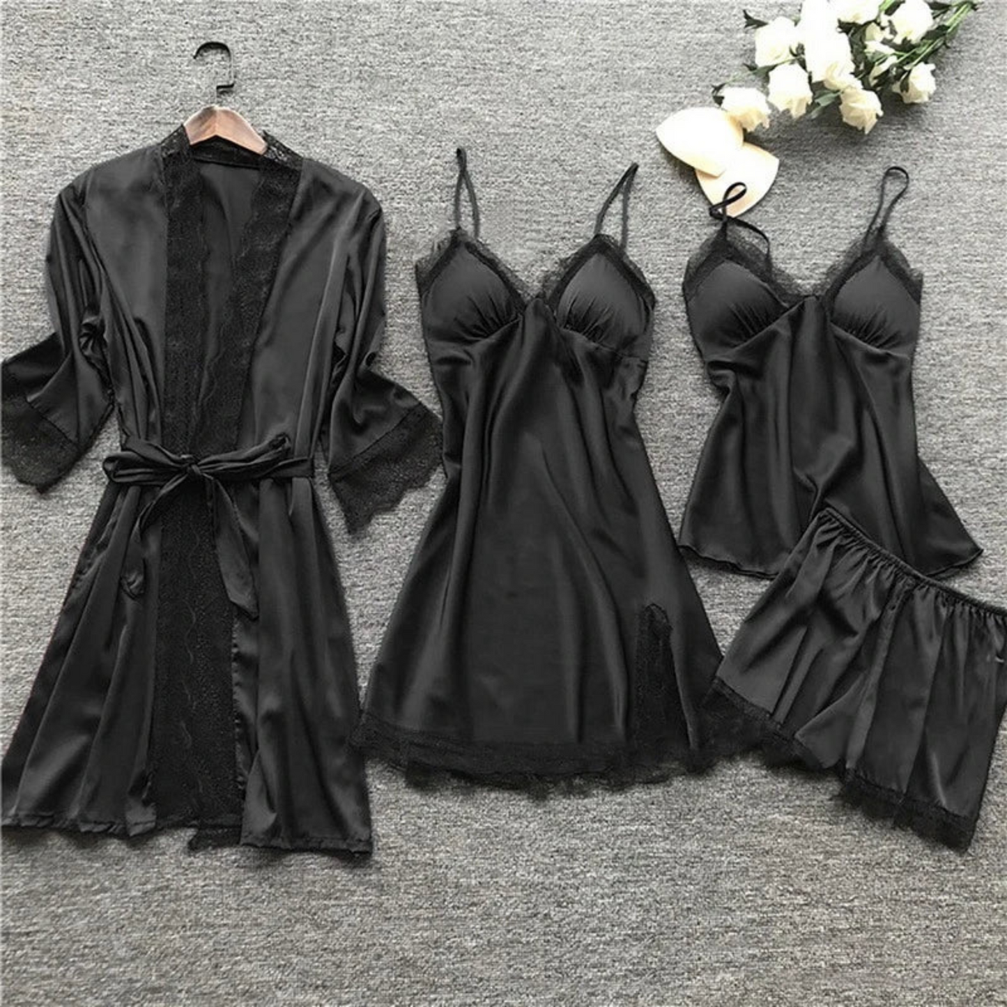 Anaïg | Femme Pyjama Satin | Doux et Respirant pour des Nuits Confortables
