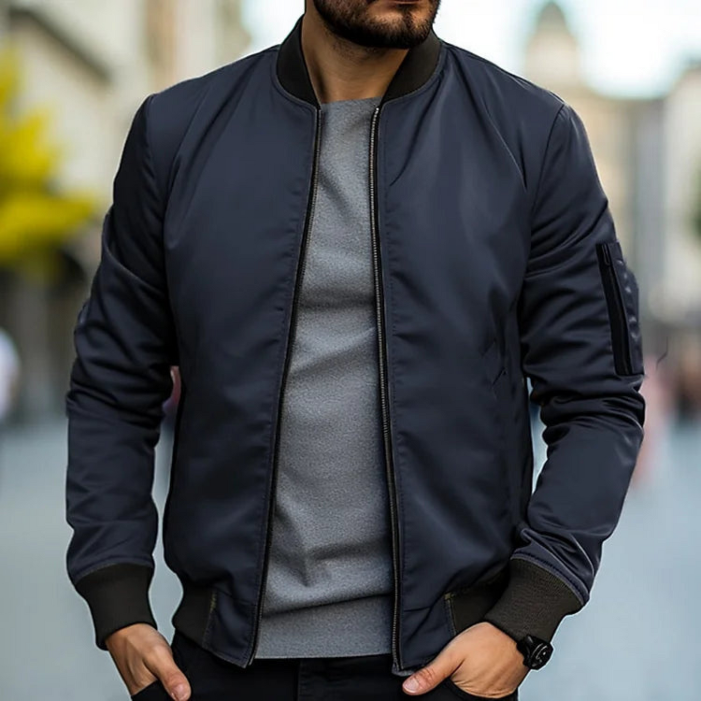 Thierry | Veste Homme Bomber | Style Urbain avec Col Montant