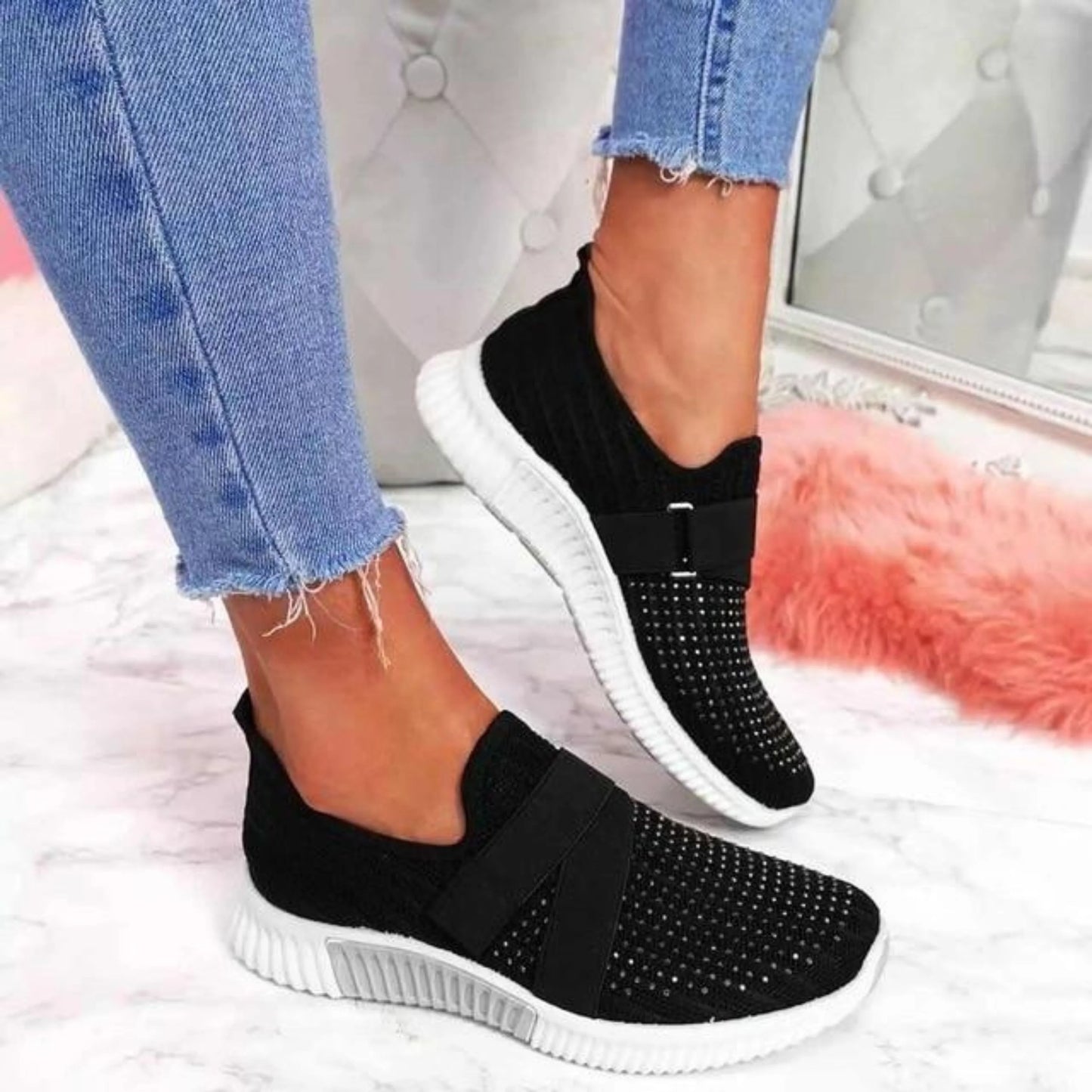 Femmes Sneakers Slip-On | Fermeture Velcro