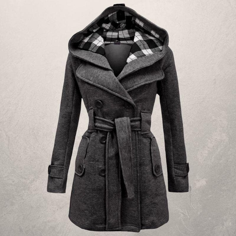 Fedrissa - Manteau Tendance Ceinture Capuche