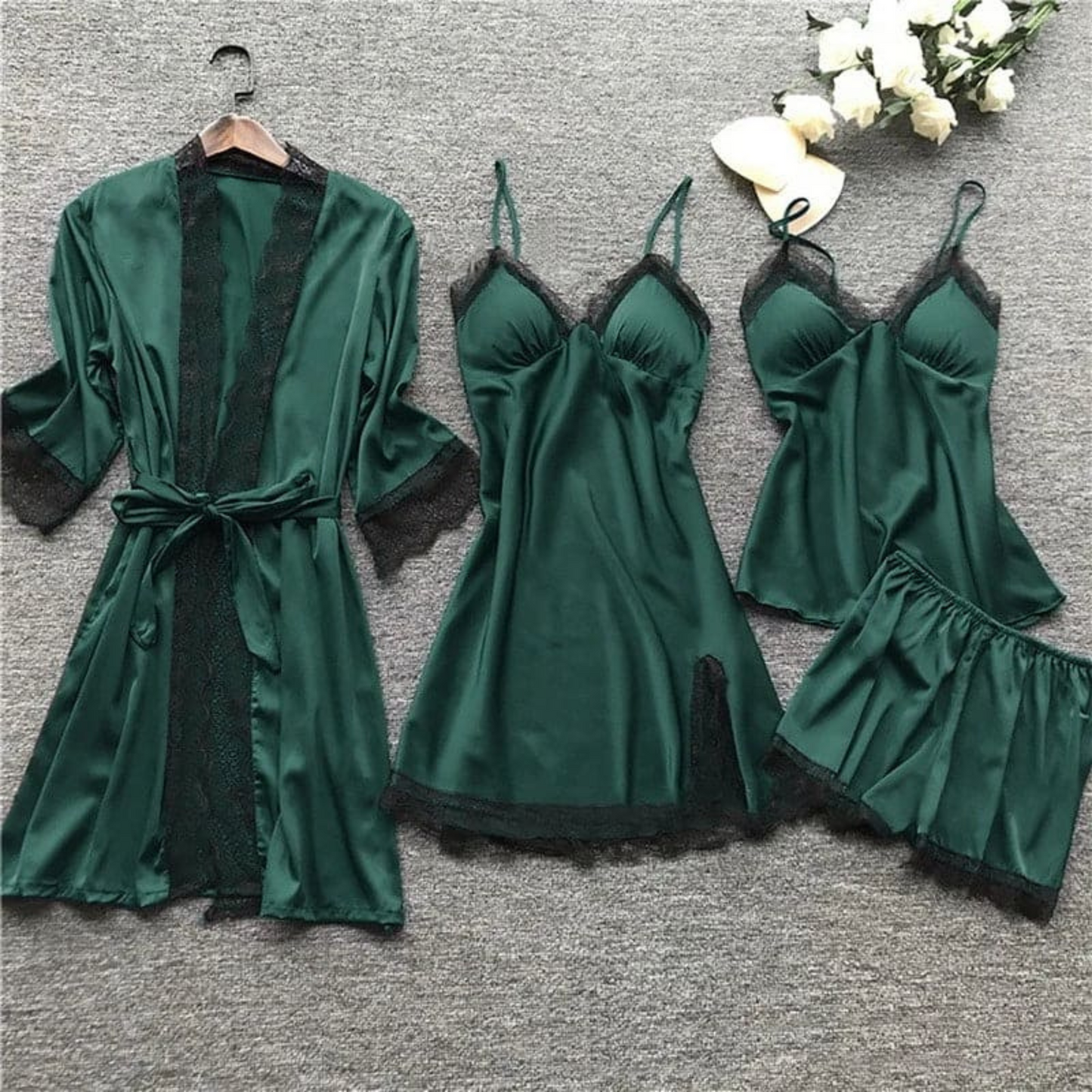 Anaïg | Femme Pyjama Satin | Doux et Respirant pour des Nuits Confortables