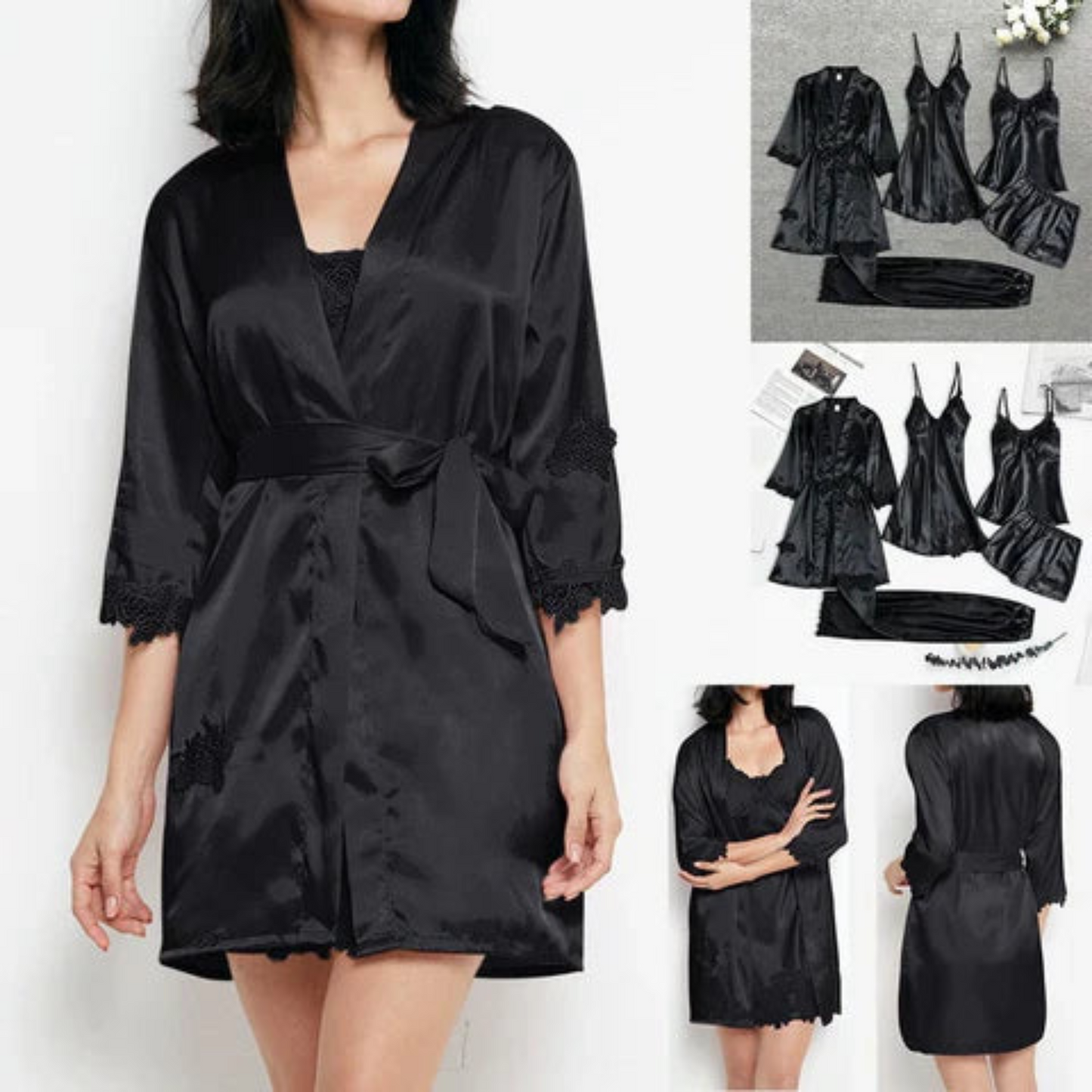 Anaïg | Femme Pyjama Satin | Doux et Respirant pour des Nuits Confortables
