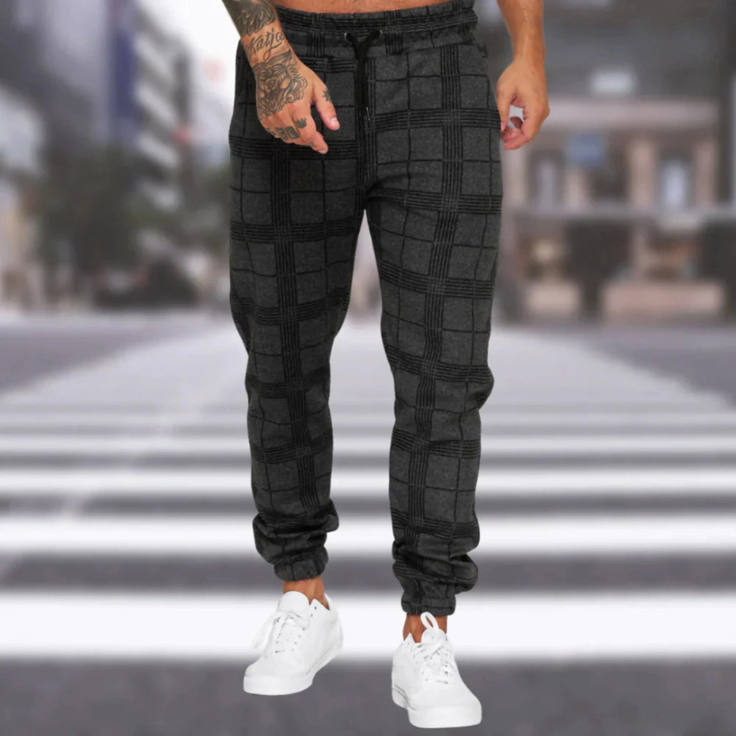 Hommes Pantalon Jogger | Motif Carreaux Marche